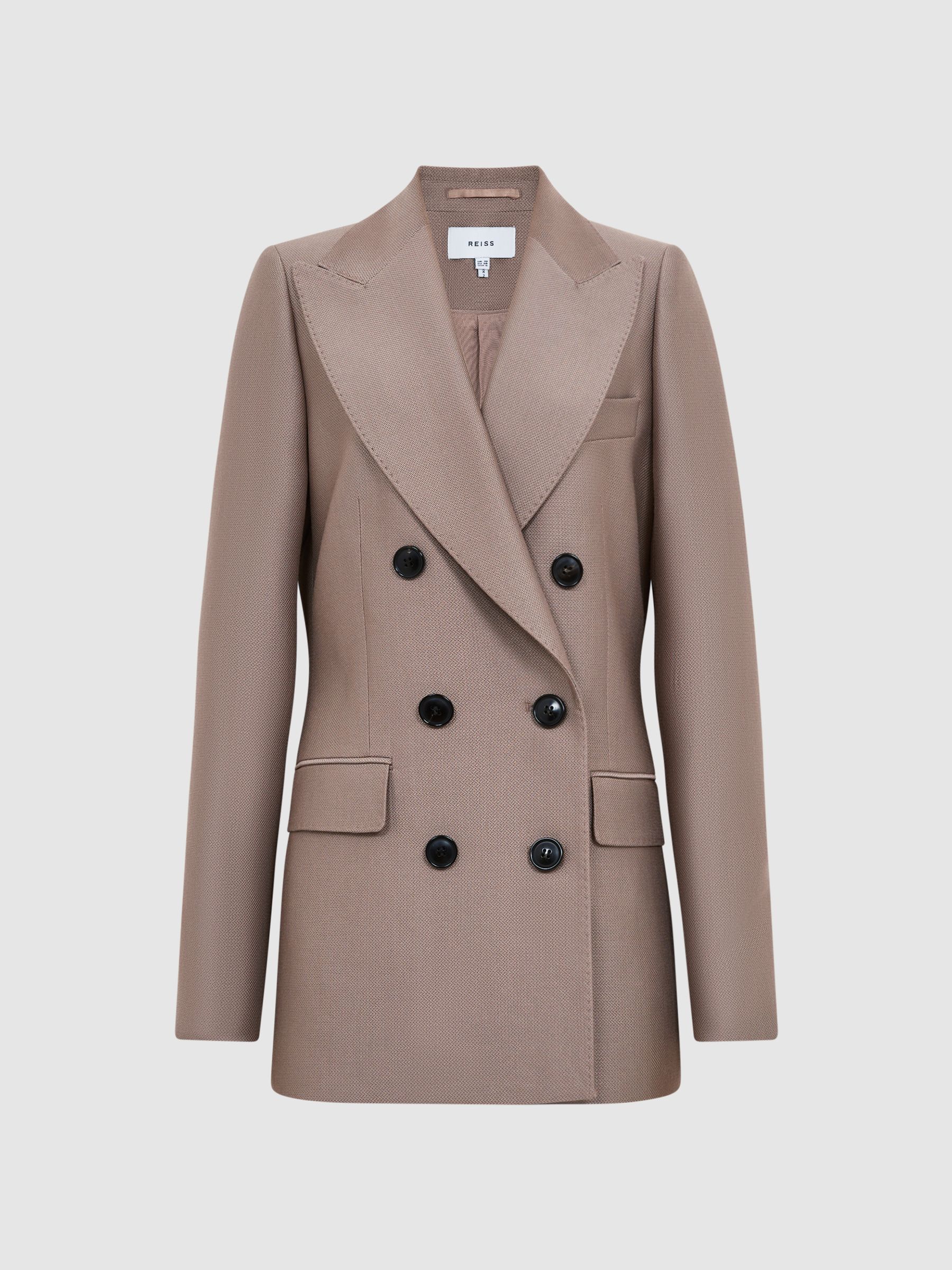 Double Breasted Blazer in Mink - Image 2 of 7