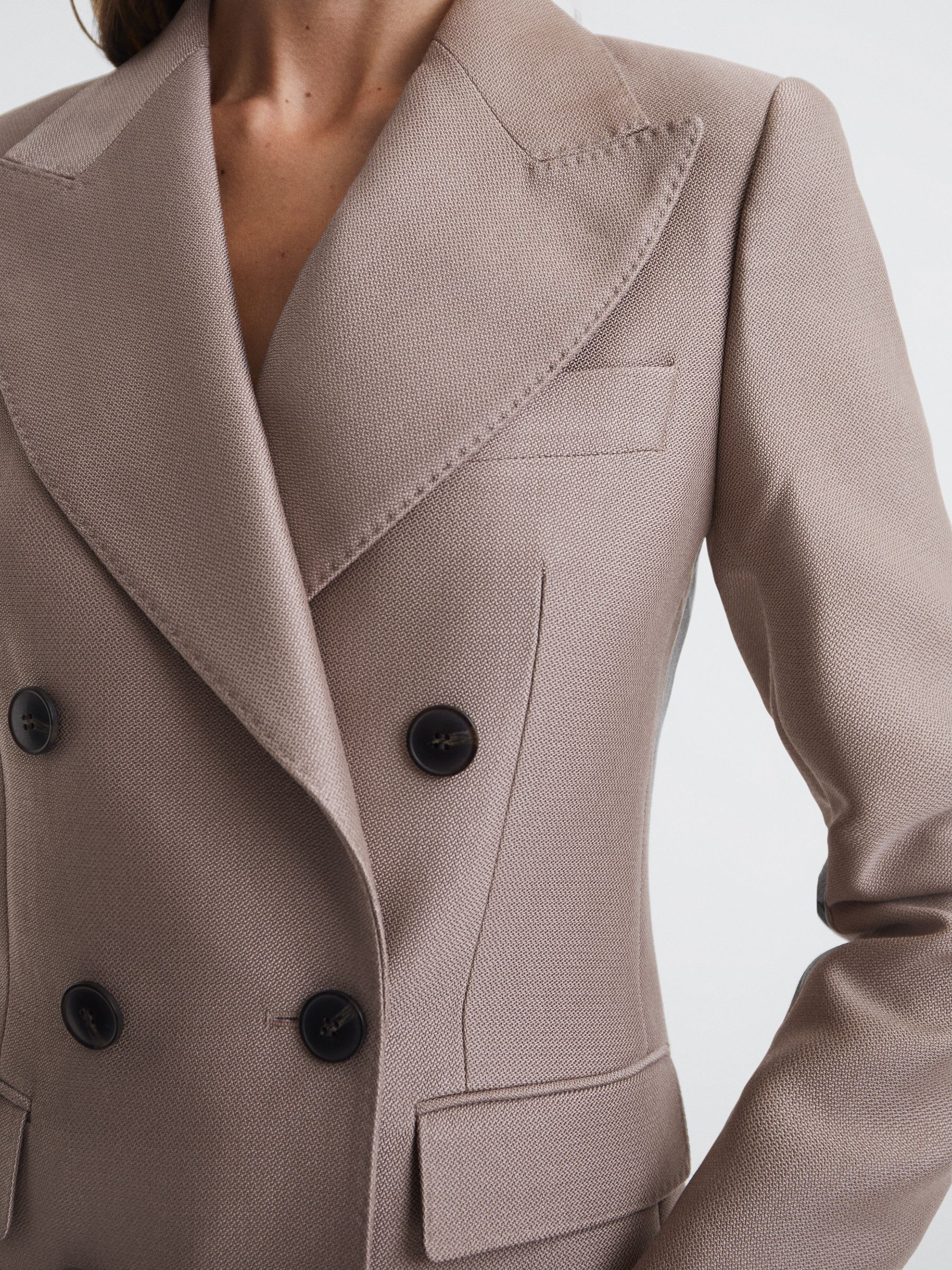 Double Breasted Blazer in Mink - Image 4 of 7