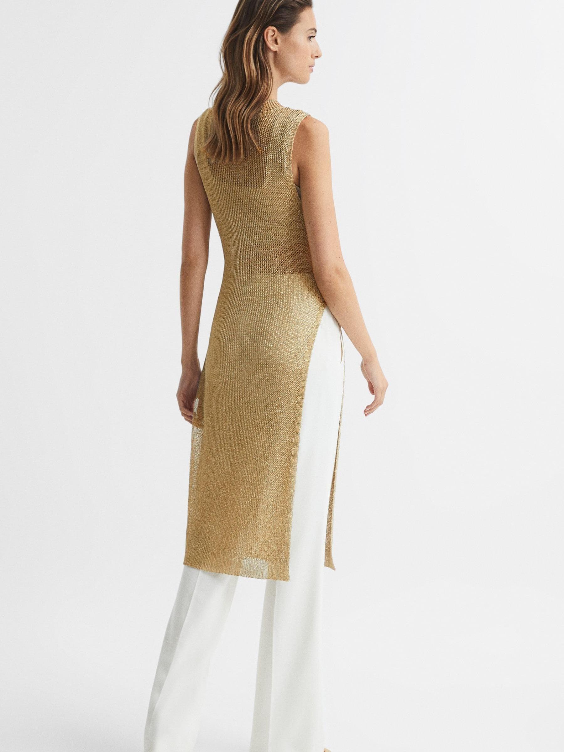 Metallic Open Knit Tunic in Bronze - Image 5 of 6