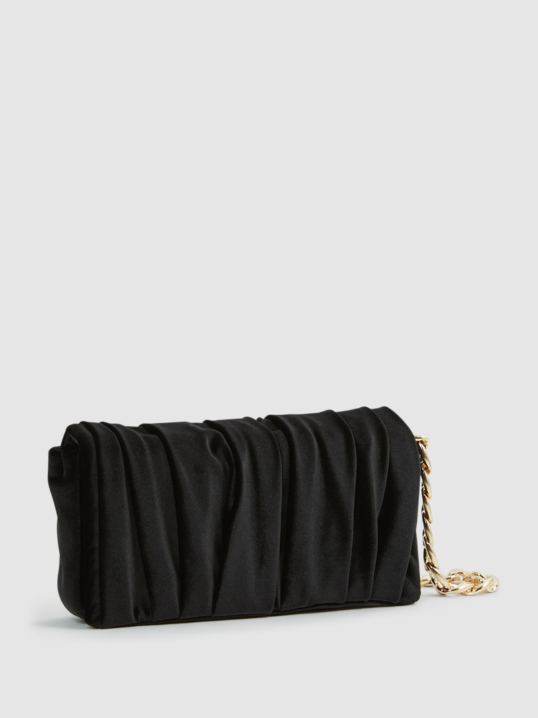 Velvet Twisted Clutch Bag in Black - Image 4 of 7