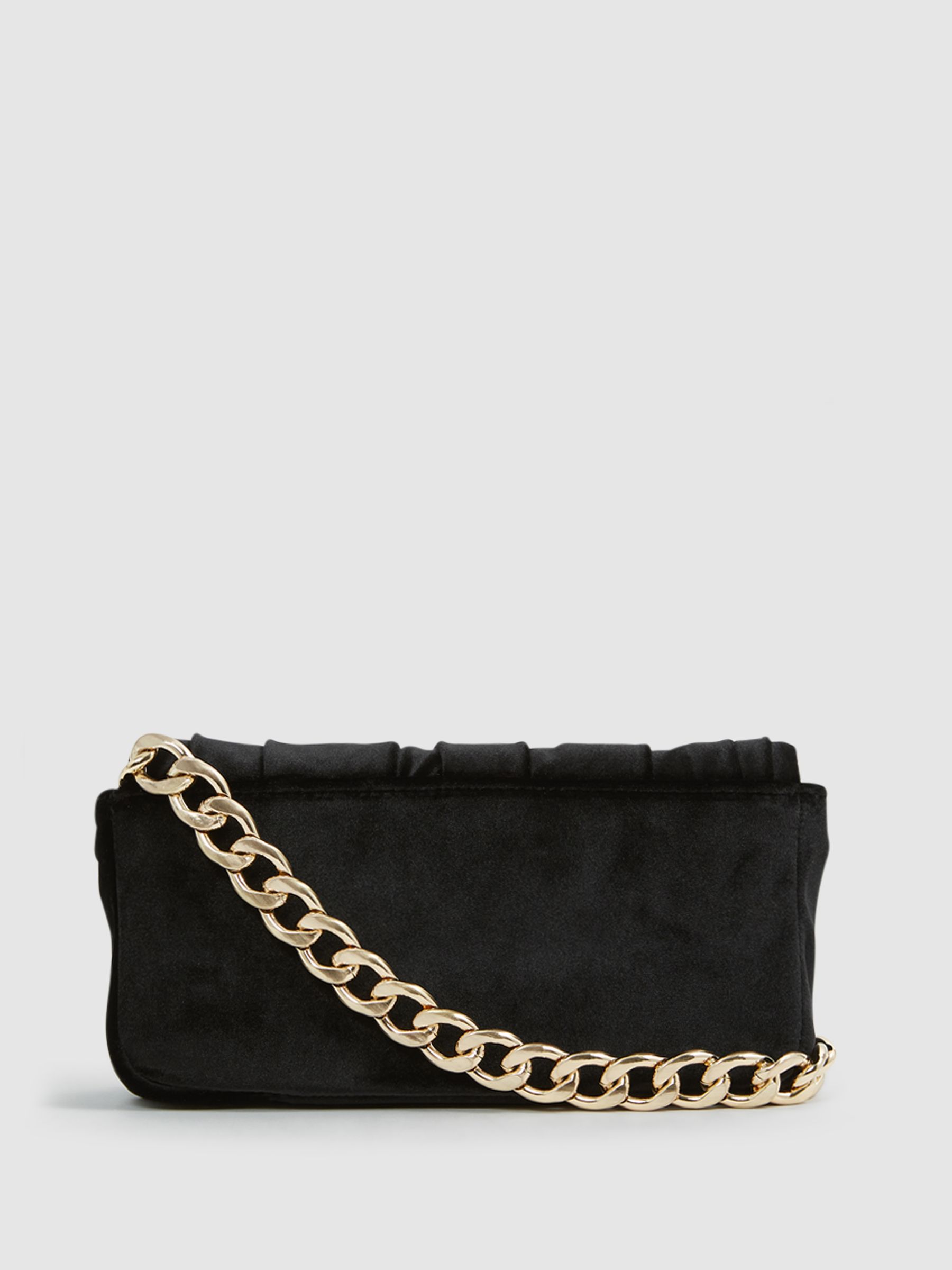 Velvet Twisted Clutch Bag in Black - Image 5 of 7