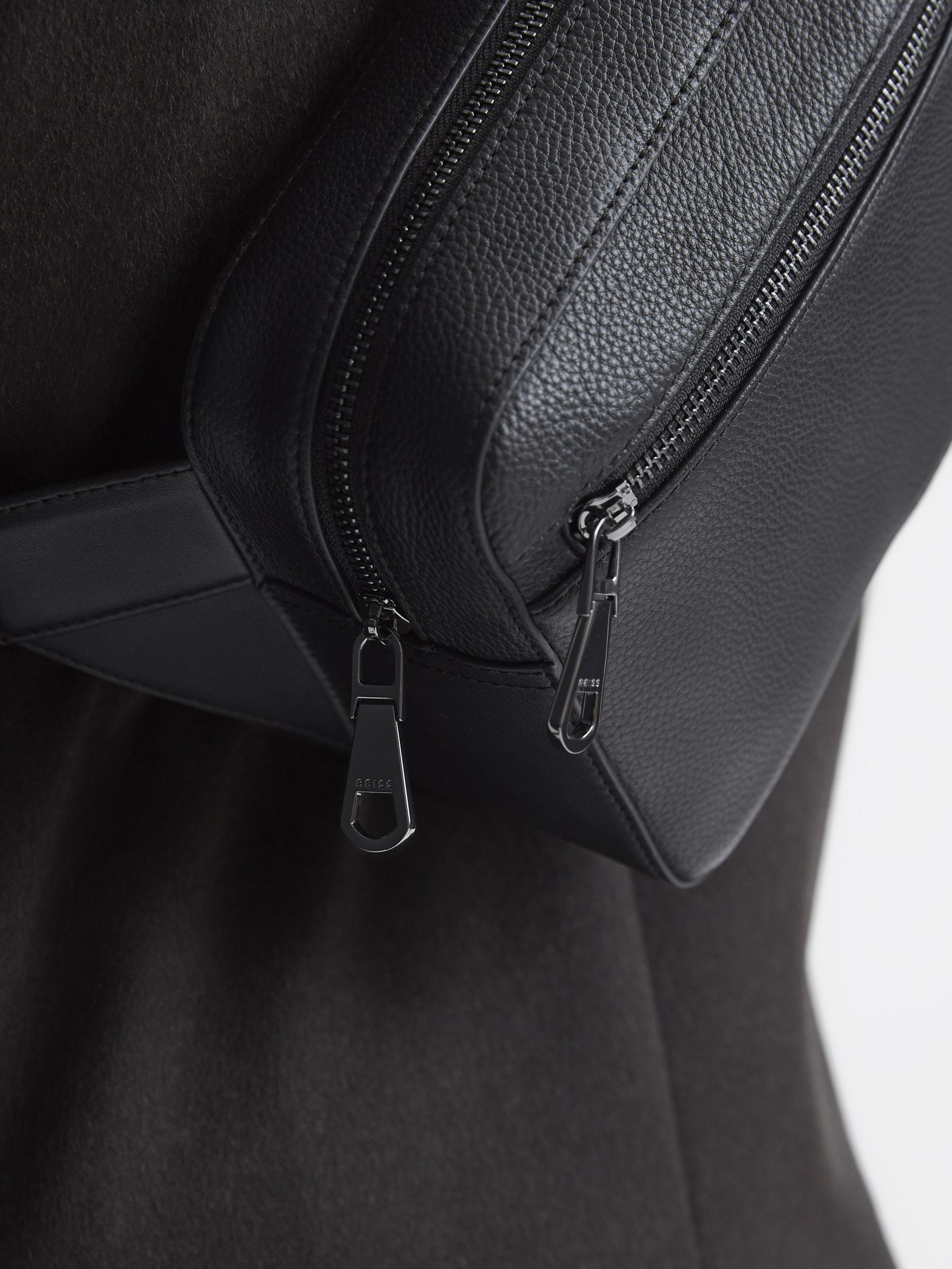 Leather Cross-Body Bag in Black - Image 7 of 9
