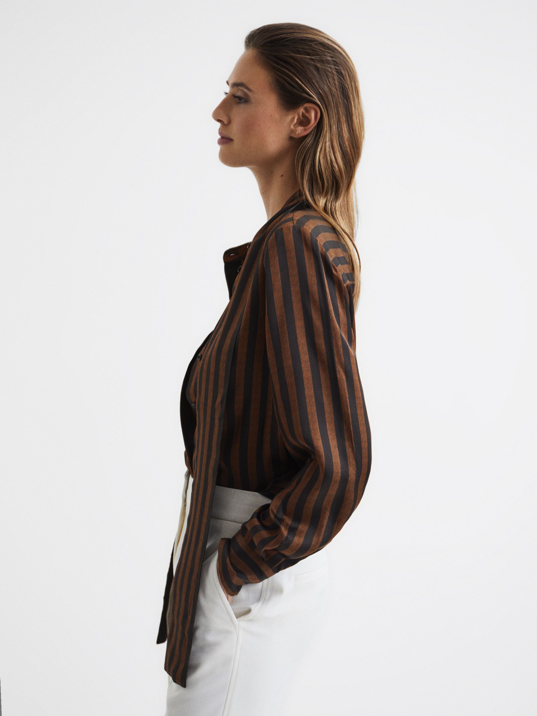 Stripe Shirt in Brown - Image 6 of 8