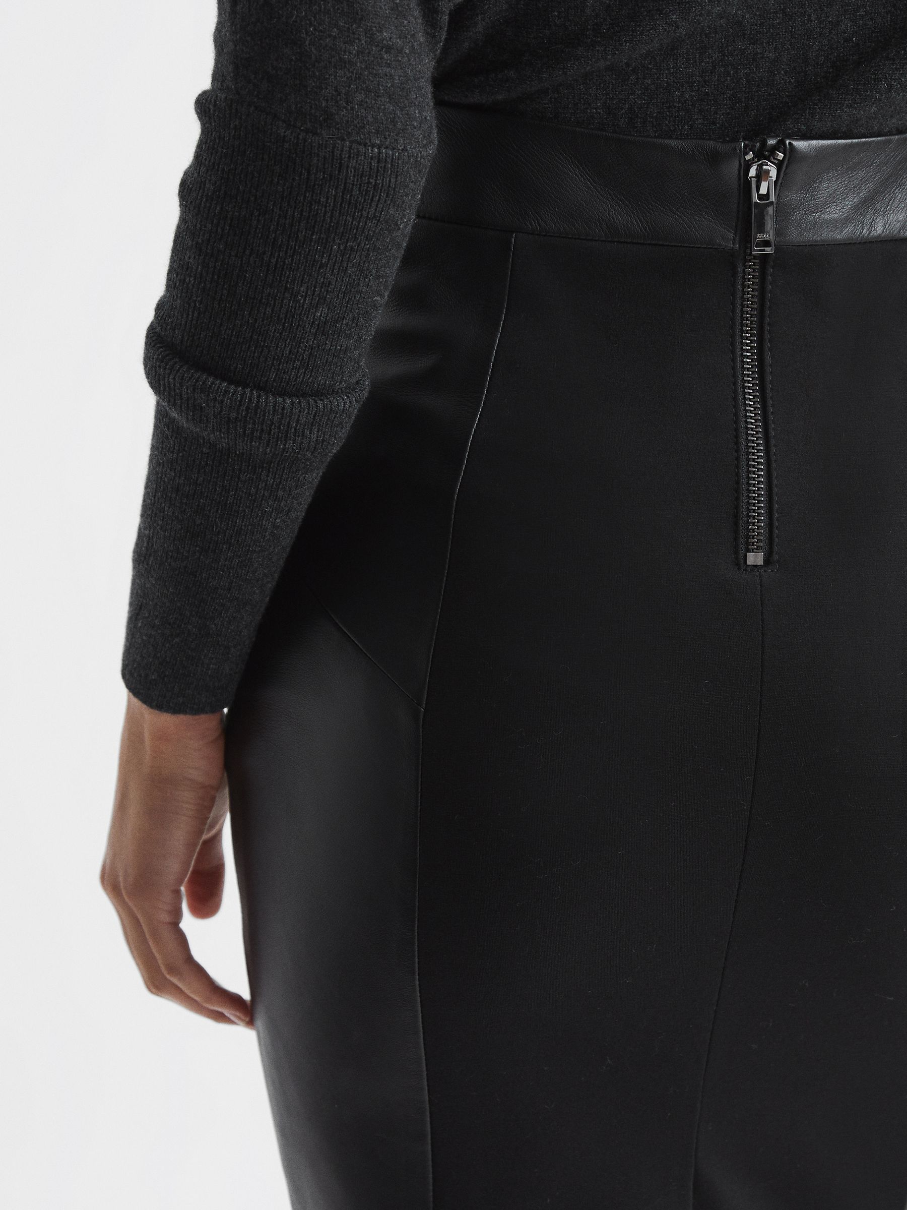 Leather Pencil Skirt in Black - Image 4 of 6