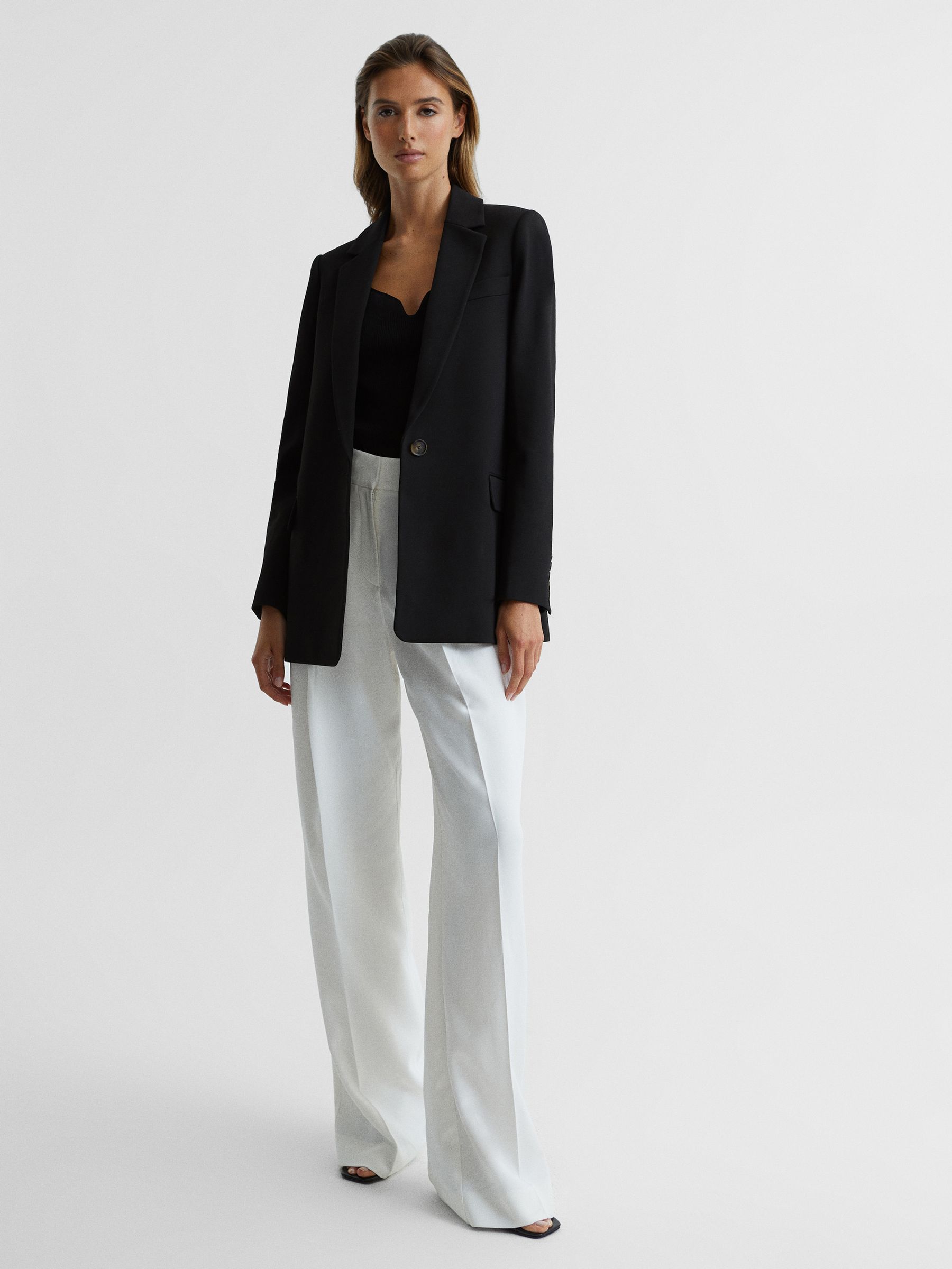 Single Breasted Boyfriend Blazer in Black - Image 3 of 7