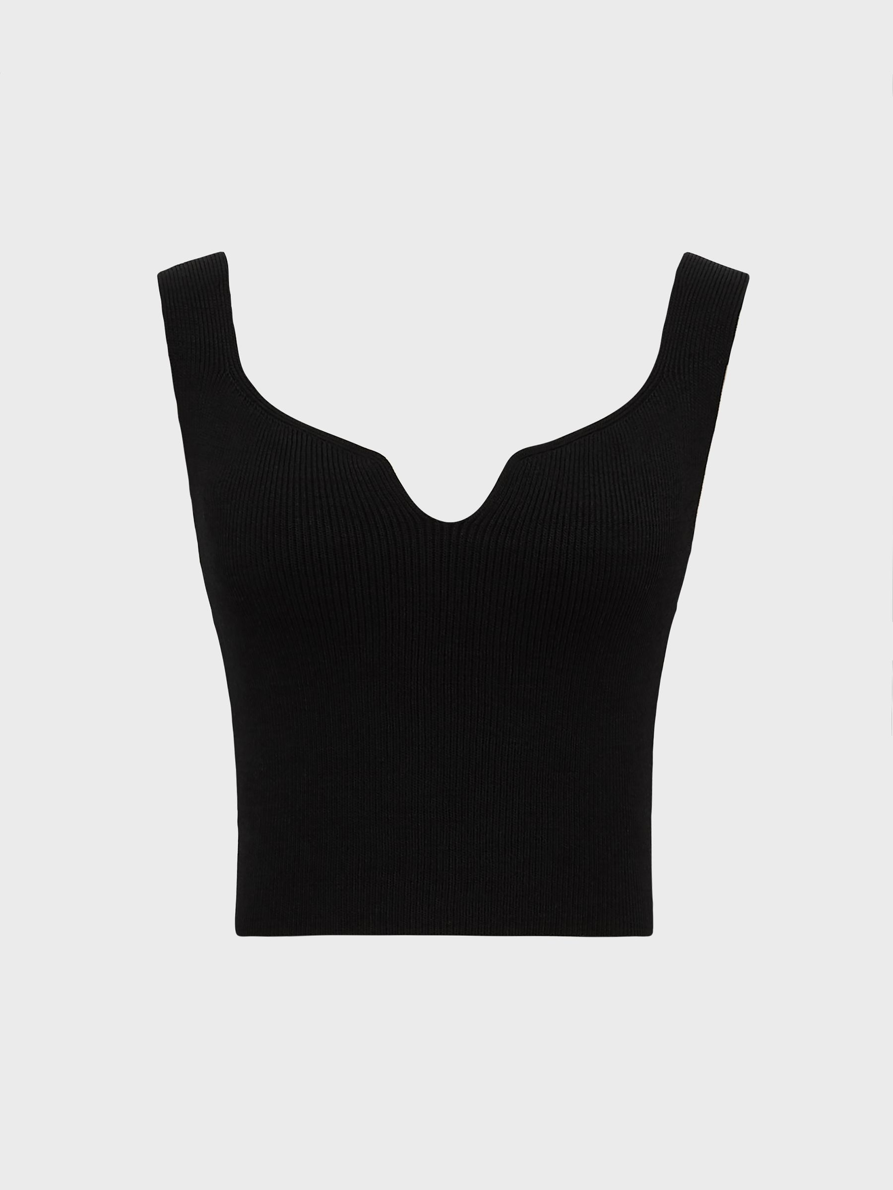 Cropped Sweetheart Neckline Top in Black - Image 2 of 6