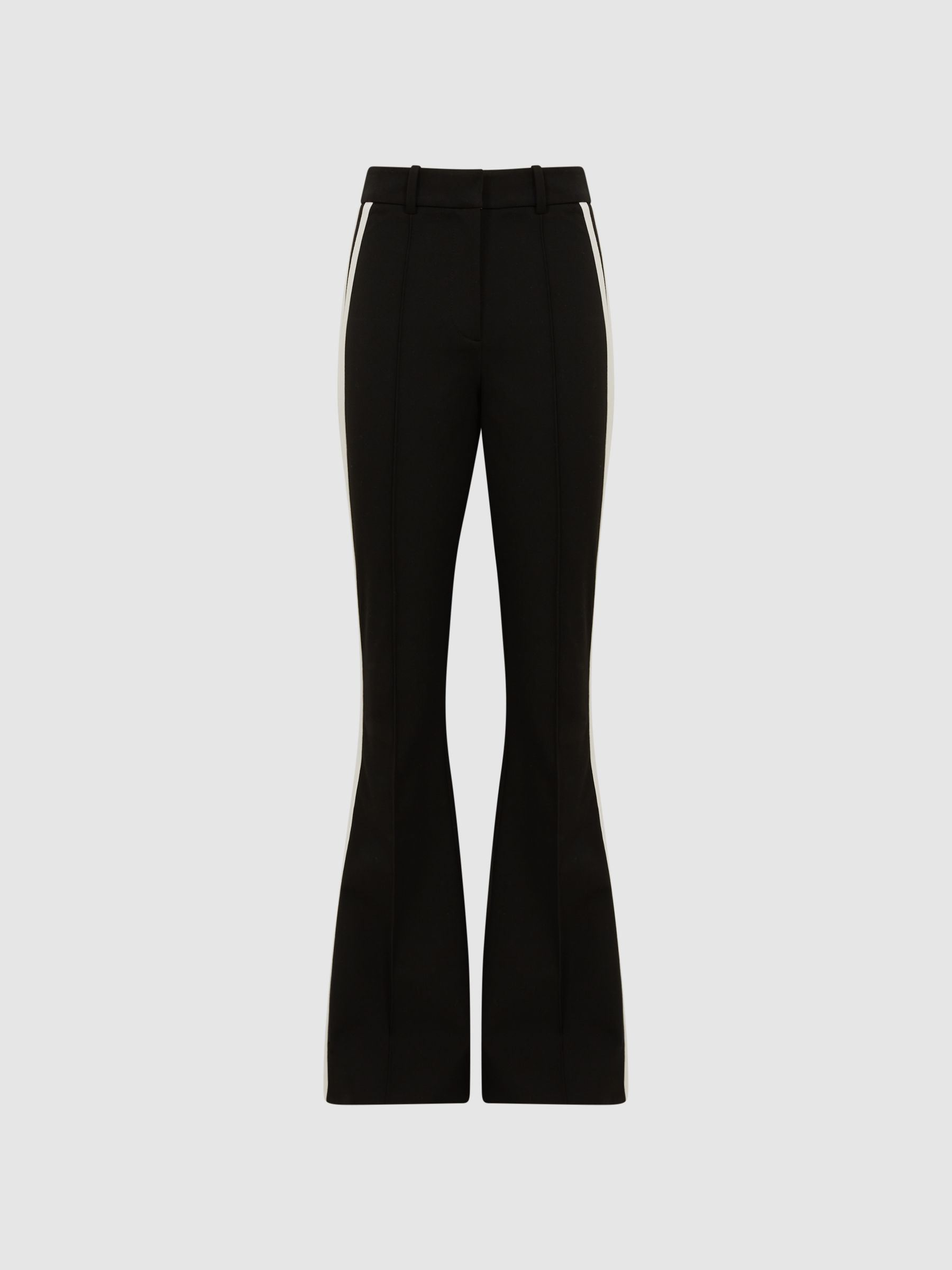 Petite Flared Side Stripe Trousers in Black - Image 2 of 8