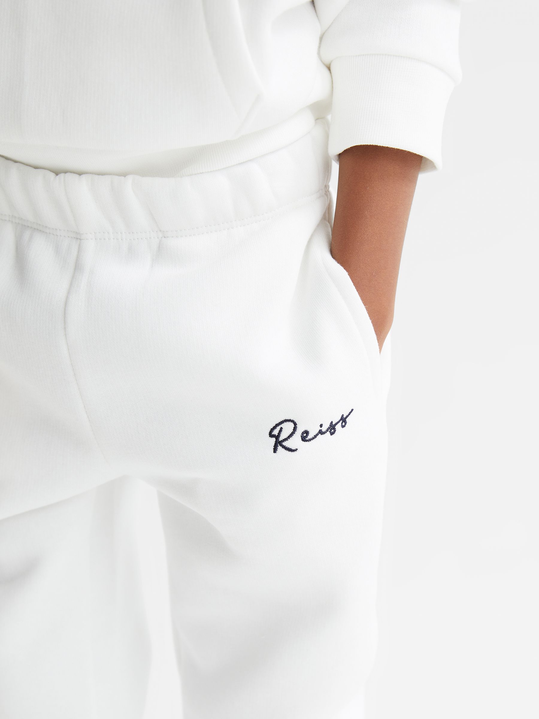 Senior Embroidered Jersey Joggers in Ecru - Image 1 of 10