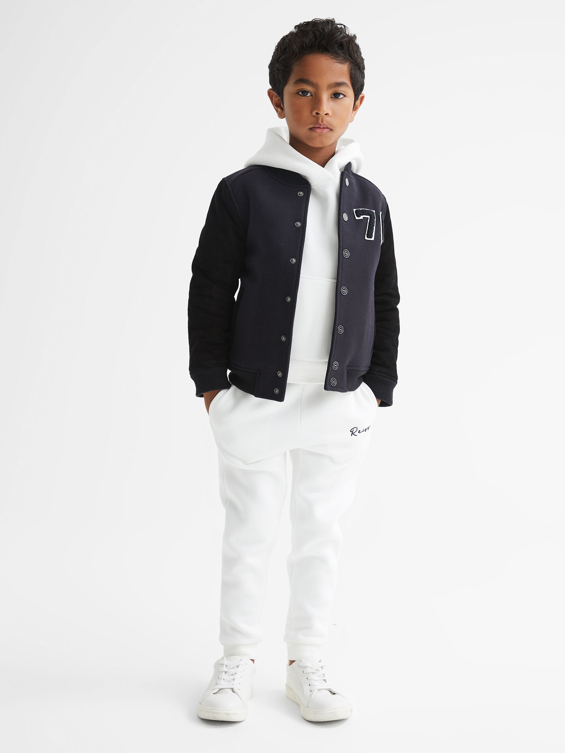 Senior Embroidered Jersey Joggers in Ecru - Image 3 of 10