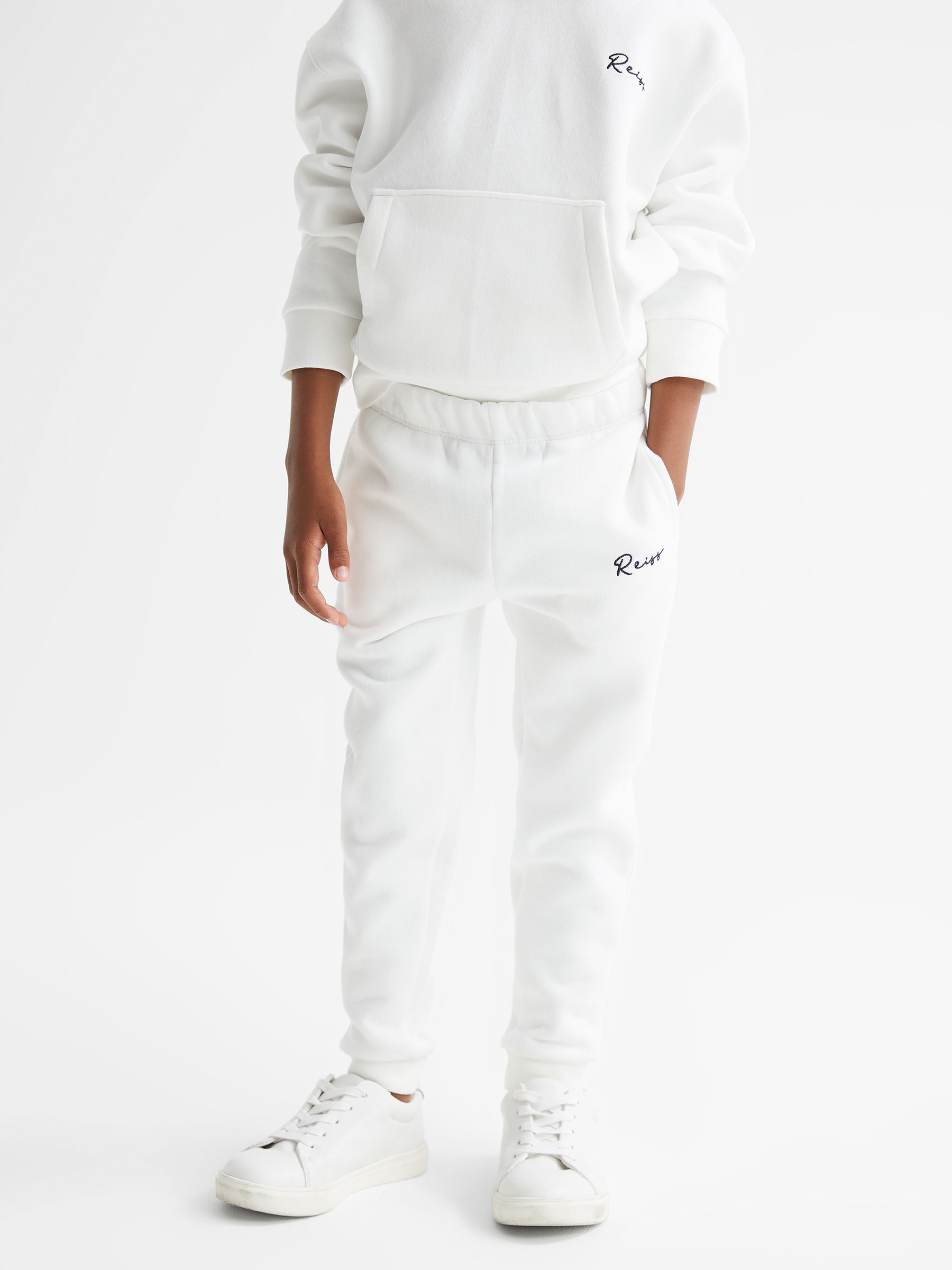 Senior Embroidered Jersey Joggers in Ecru - Image 4 of 10