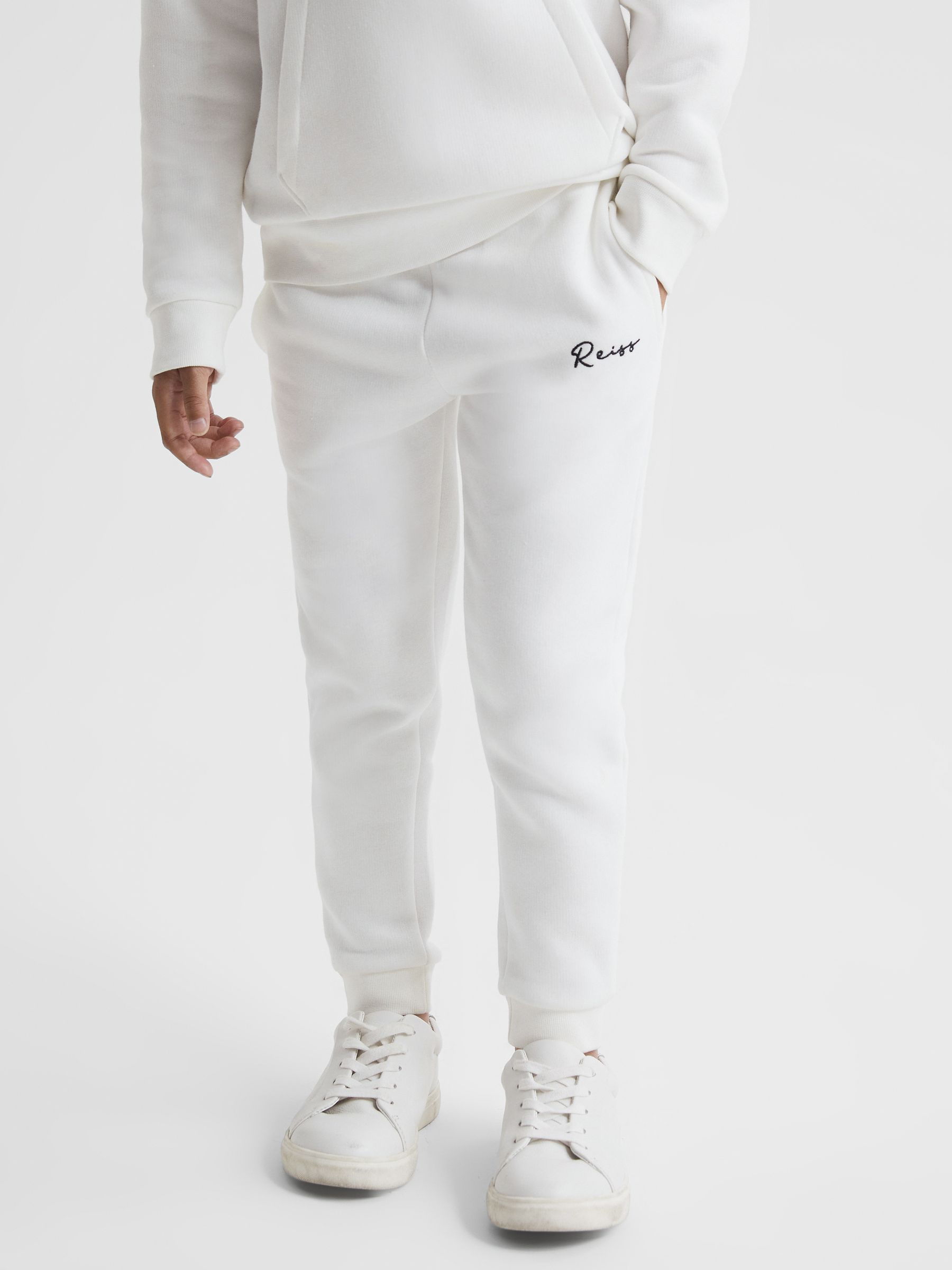 Senior Embroidered Jersey Joggers in Ecru - Image 8 of 10