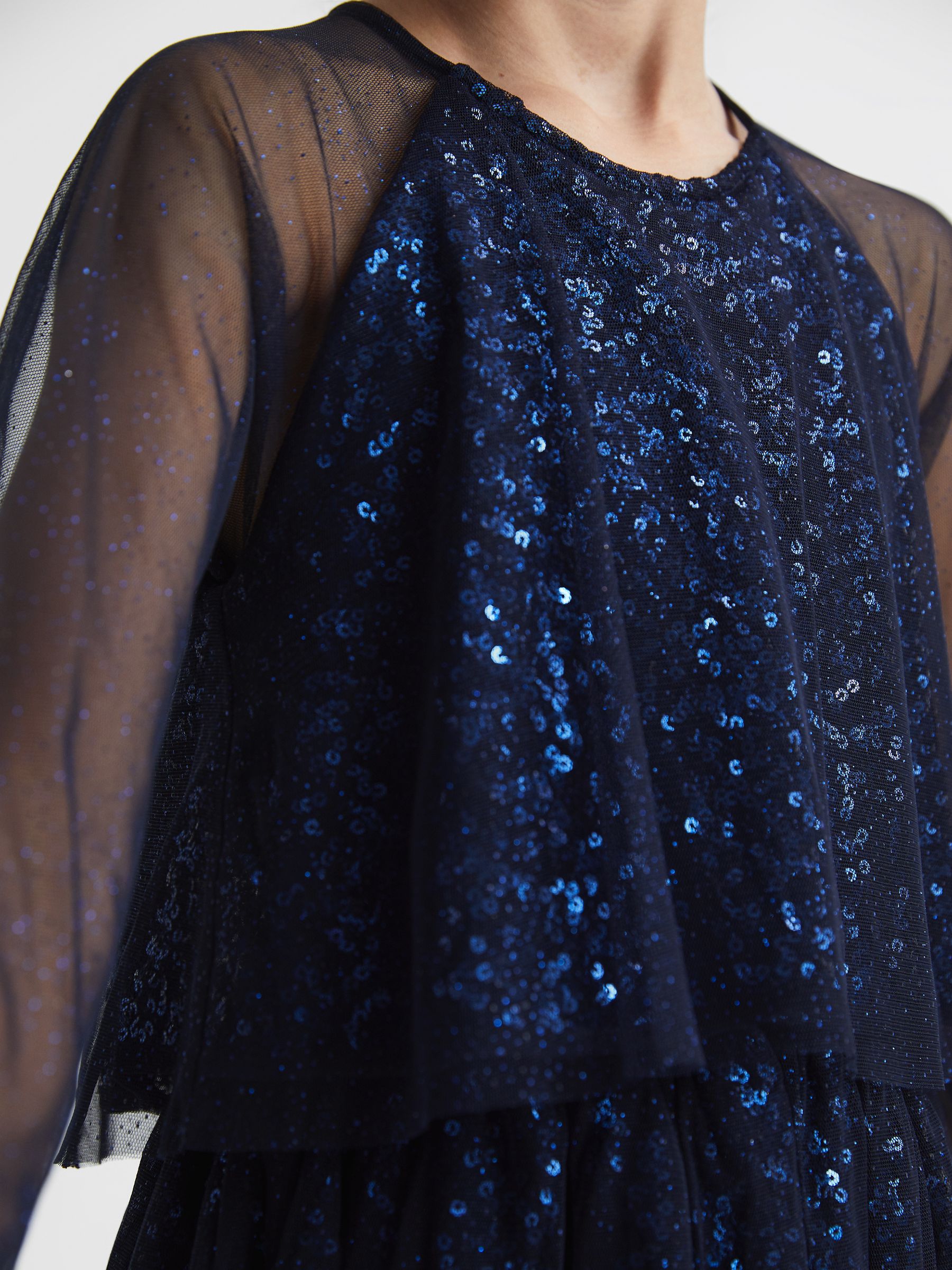 4-9 yrs Sequin Sheer Tutu Dress in Navy - 圖片 1/2 4-9 yrs Sequin Sheer Tutu Dress in Navy - 圖片 1/2