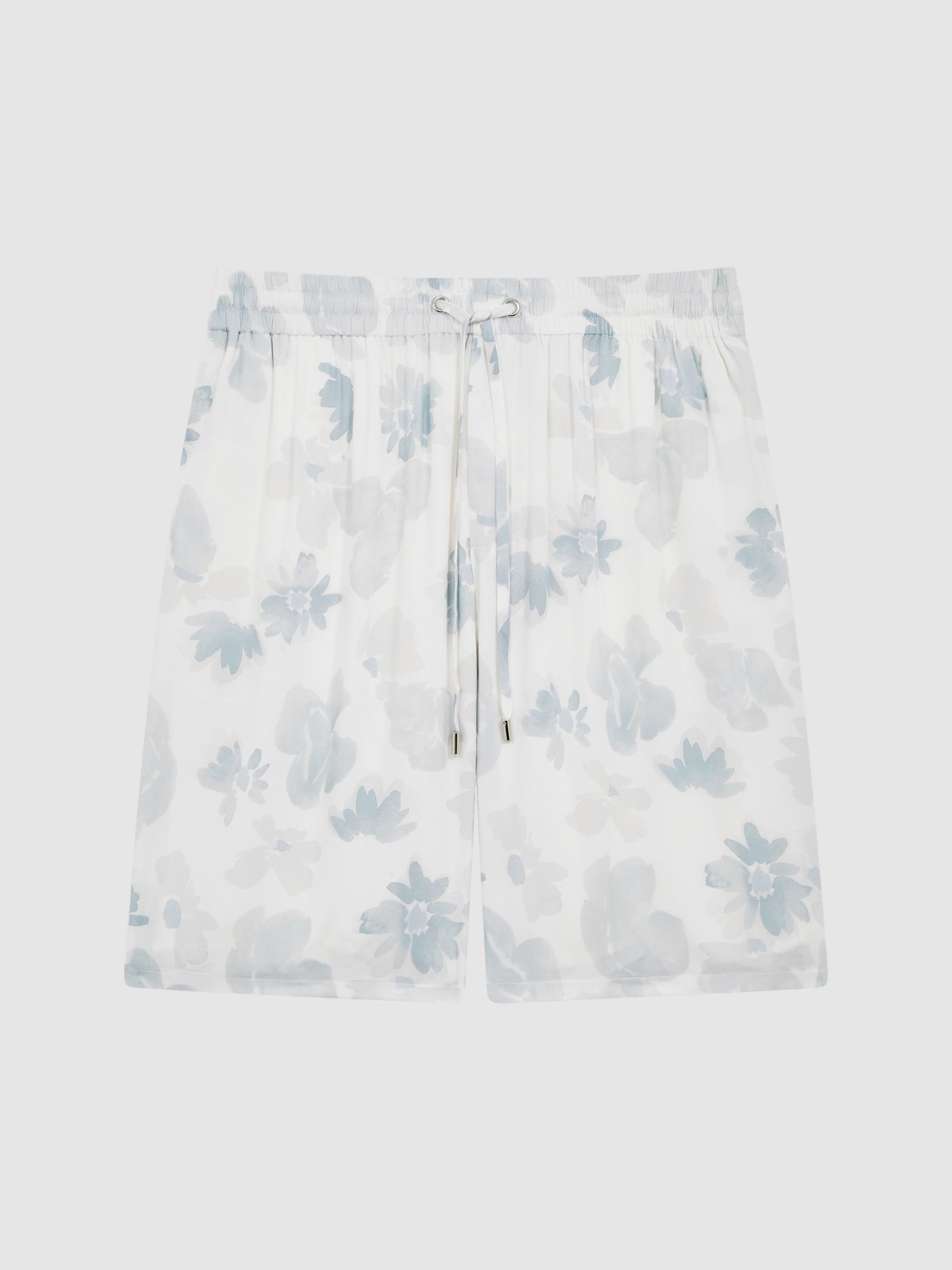 PAIGE Drawstring Shorts in Light Grey Multi - Image 2 of 6