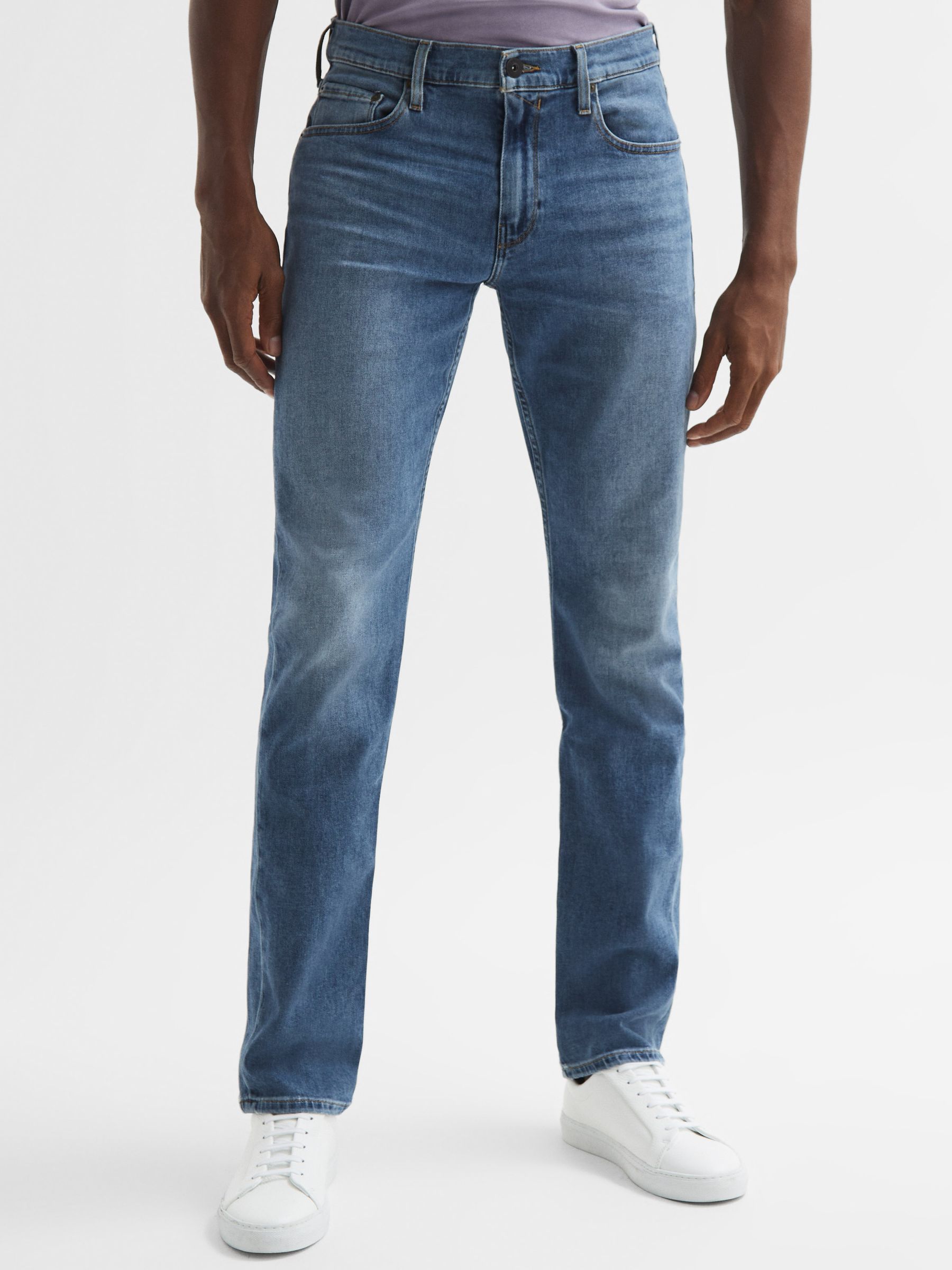 Paige Slim Fit Straight Leg Jeans in Garfield - Image 1 of 5 Paige Slim Fit Straight Leg Jeans in Garfield - Image 1 of 5
