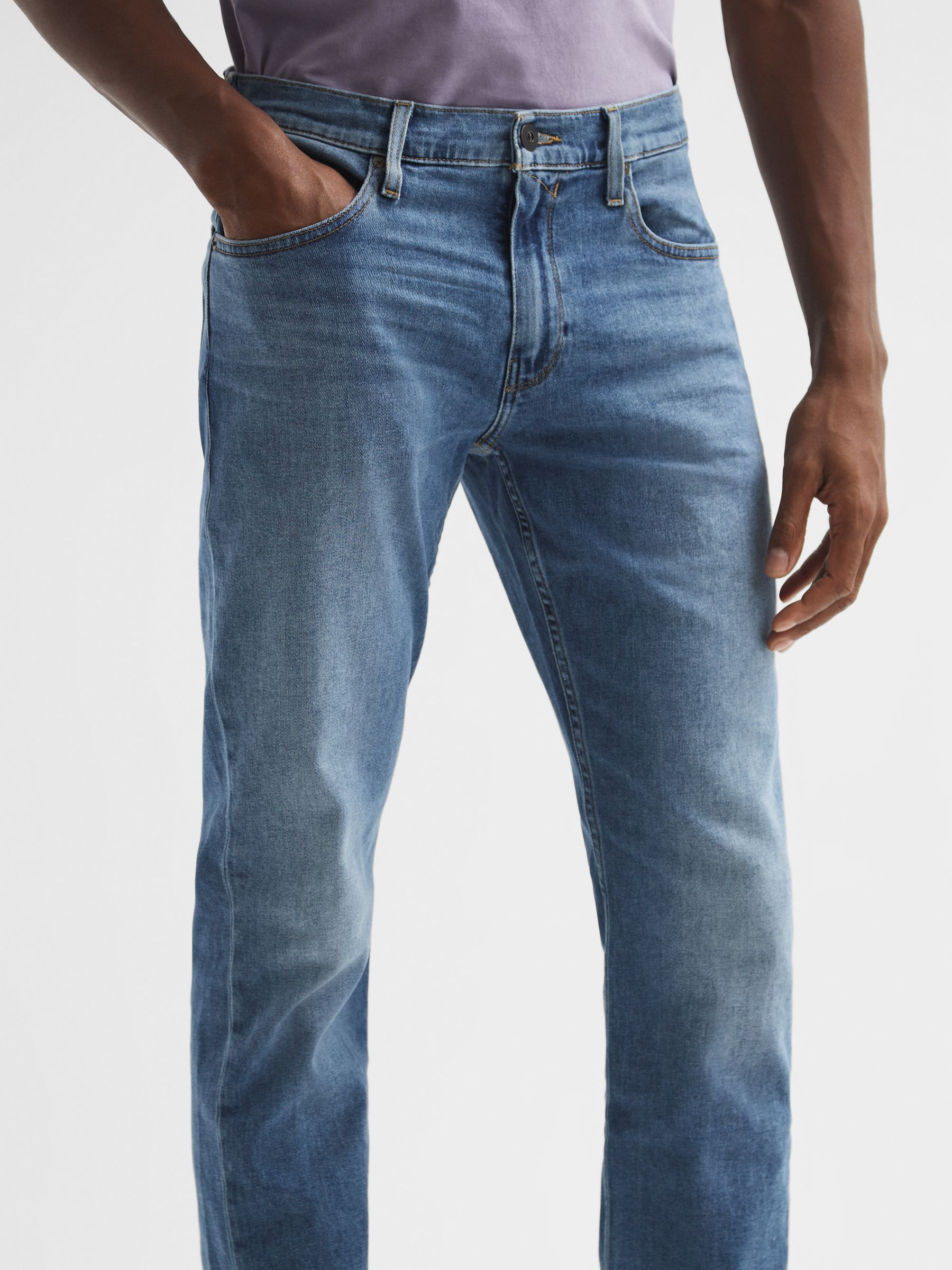 Paige Slim Fit Straight Leg Jeans in Garfield - Image 4 of 5