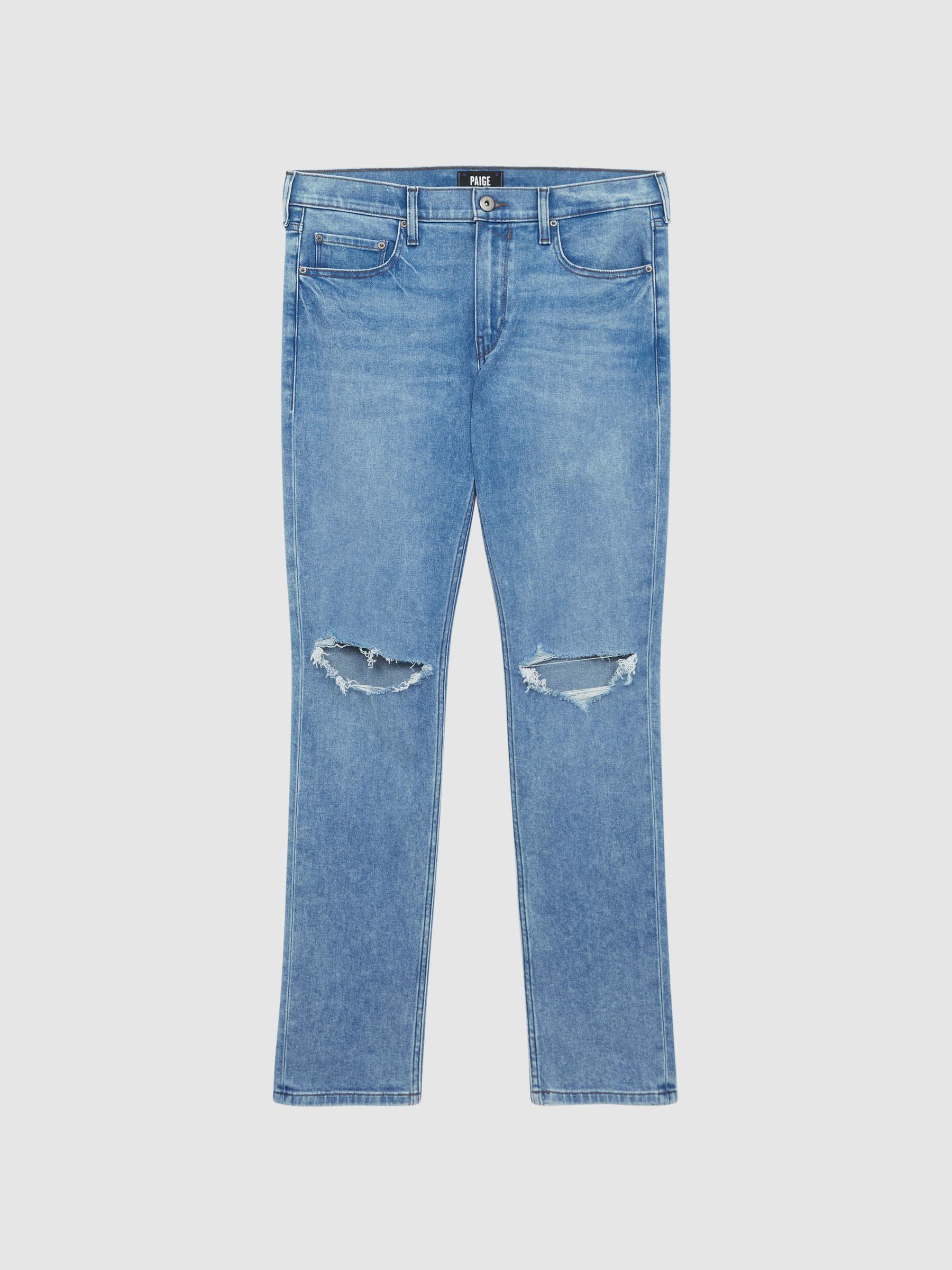 Paige High Stretch Slim Fit Jeans in Odgen Destructed - Image 2 of 7