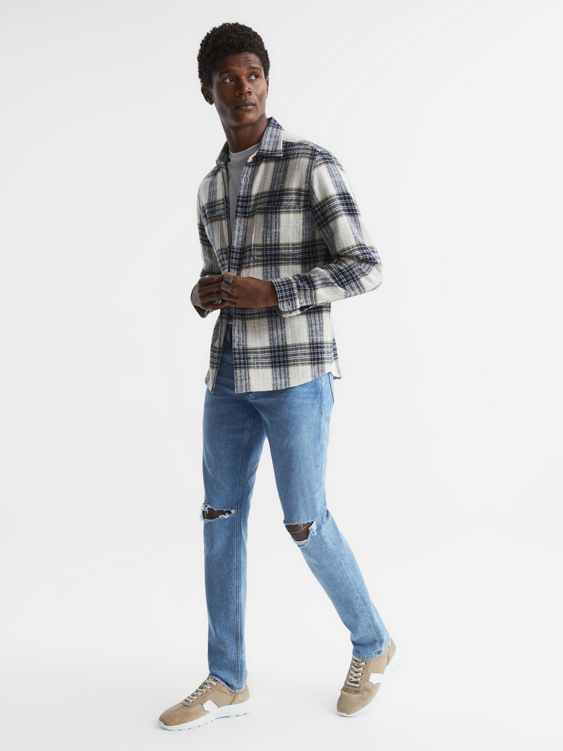 Paige High Stretch Slim Fit Jeans in Odgen Destructed - Image 7 of 7