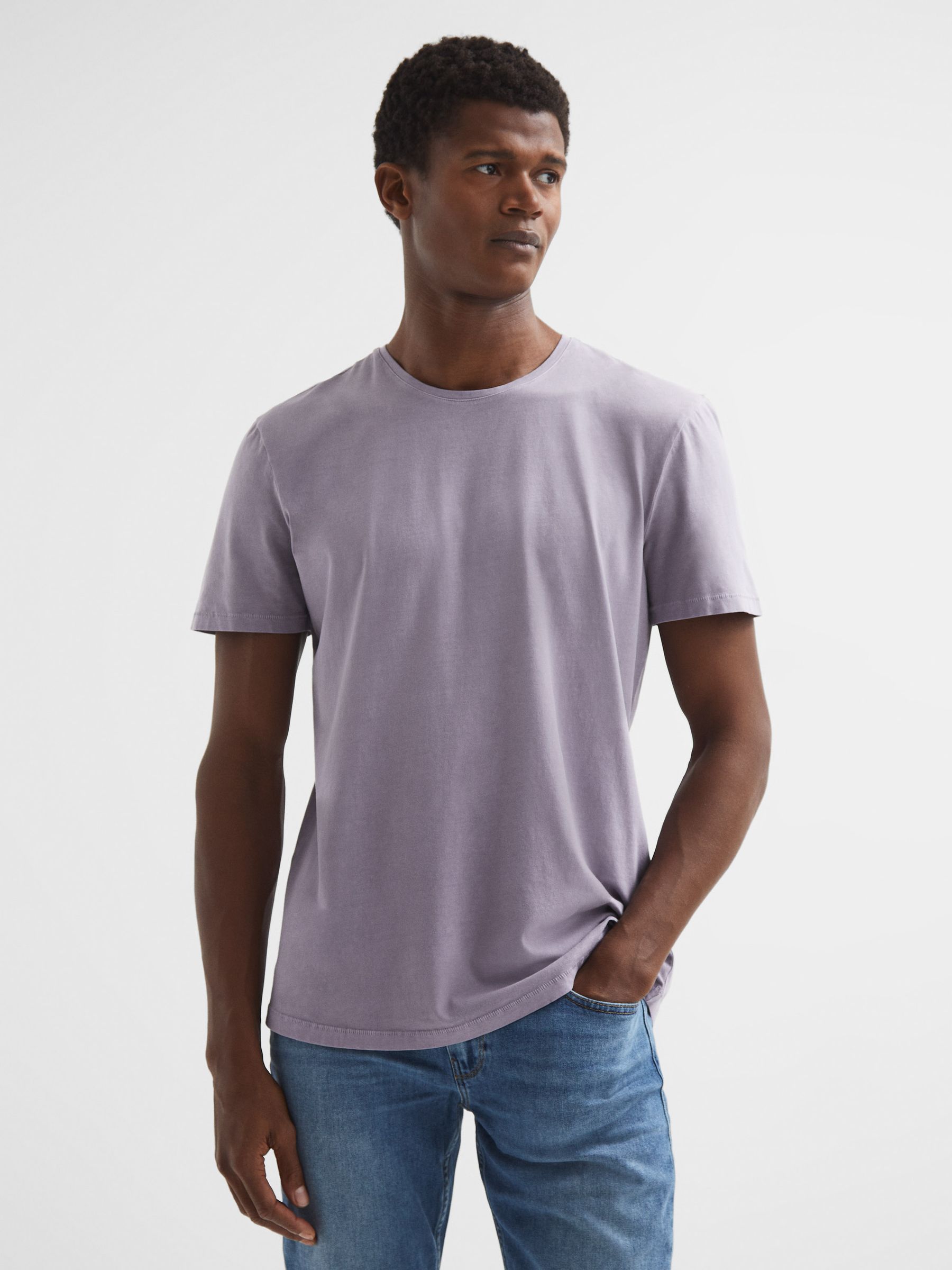 Paige Short Sleeve Crew Neck T-Shirt in Summer Plum Fade - Image 1 of 6