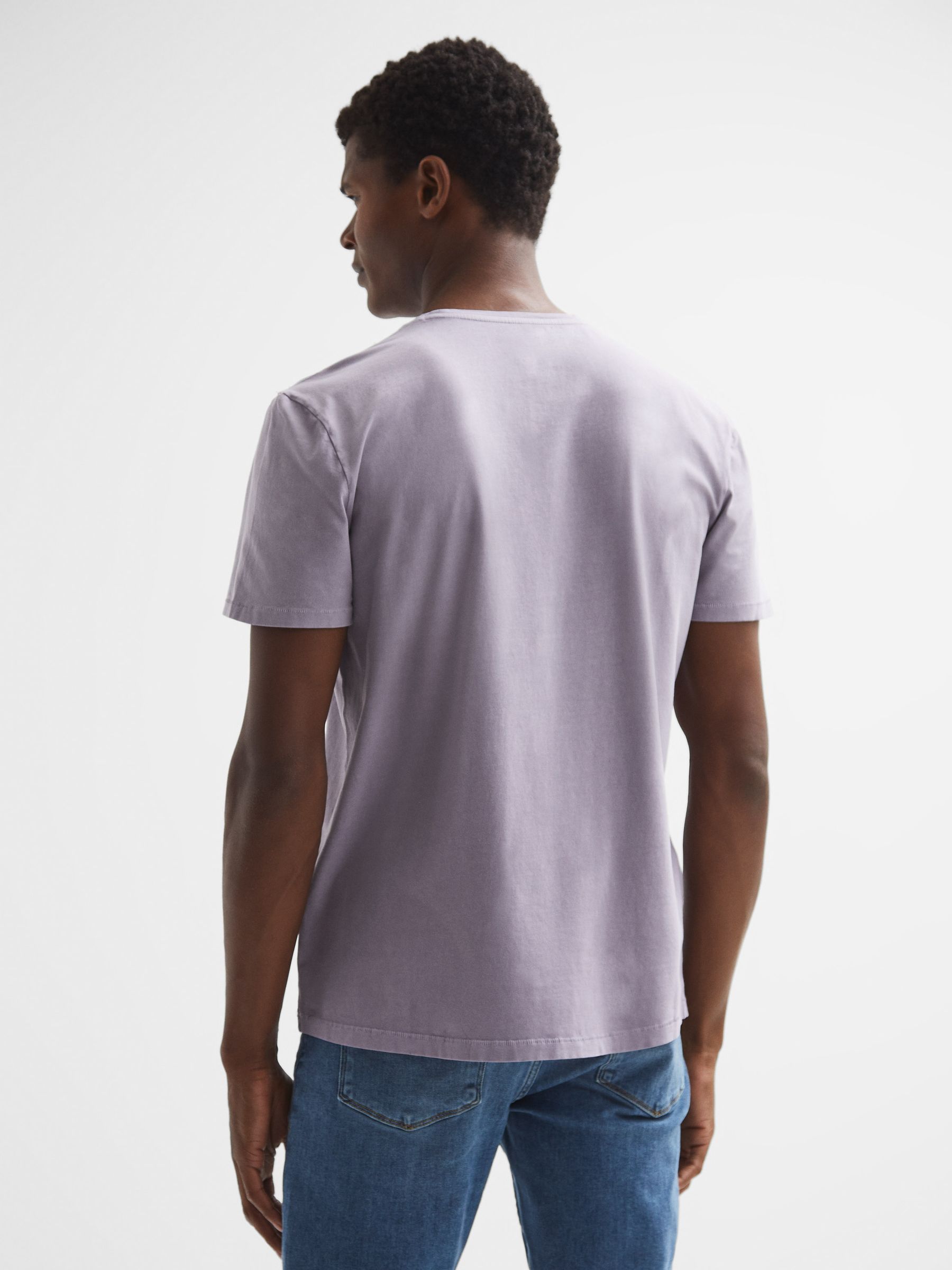 Paige Short Sleeve Crew Neck T-Shirt in Summer Plum Fade - Image 5 of 6
