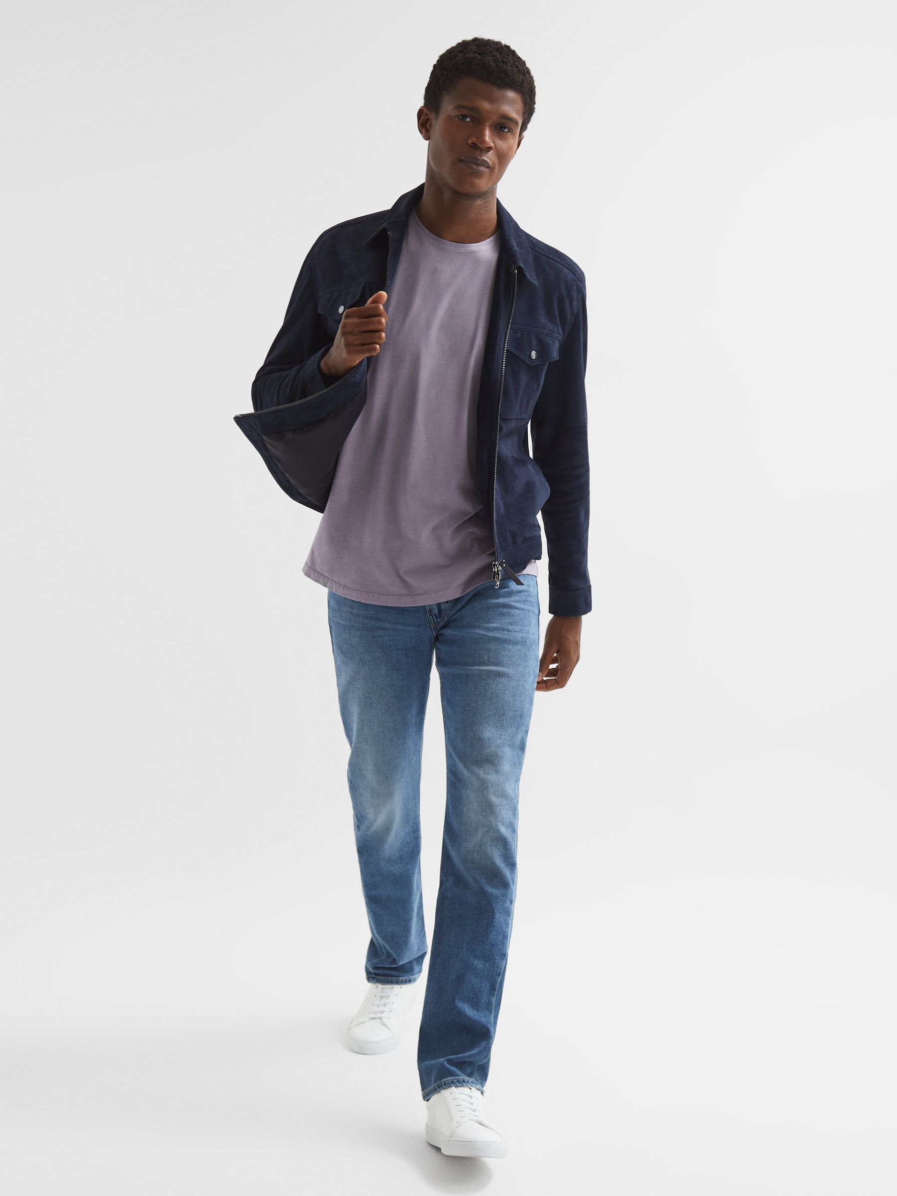 Paige Short Sleeve Crew Neck T-Shirt in Summer Plum Fade - Image 6 of 6