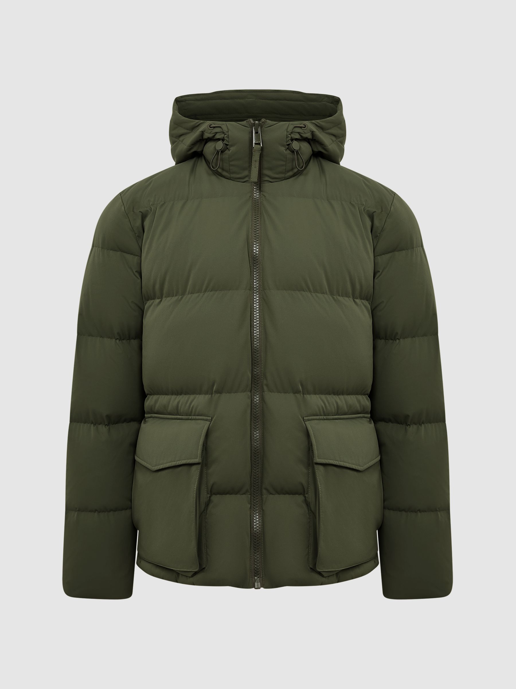 Short Puffer Jacket in Khaki - Image 2 of 7
