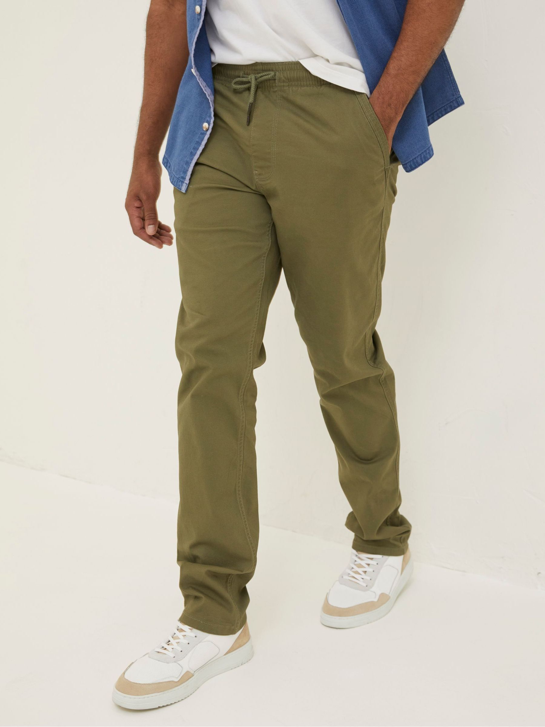 Green Straight Pull-On Trousers - Image 1 of 6 Green Straight Pull-On Trousers - Image 1 of 6