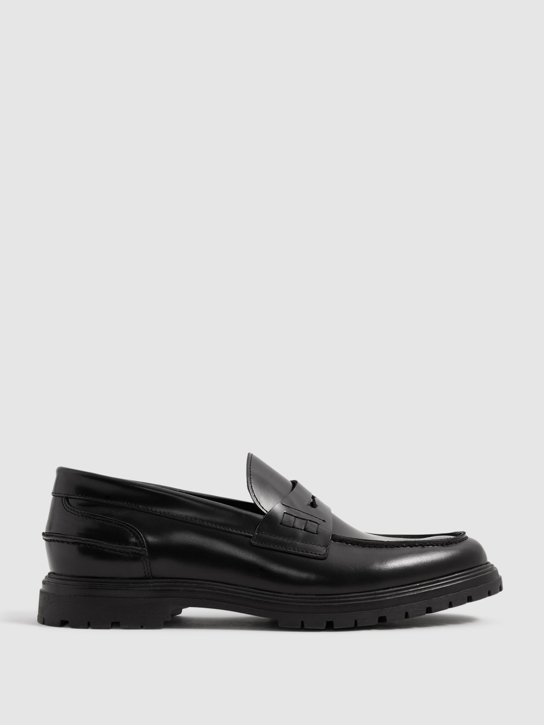 Casual Leather Loafers in Black - Image 1 of 8