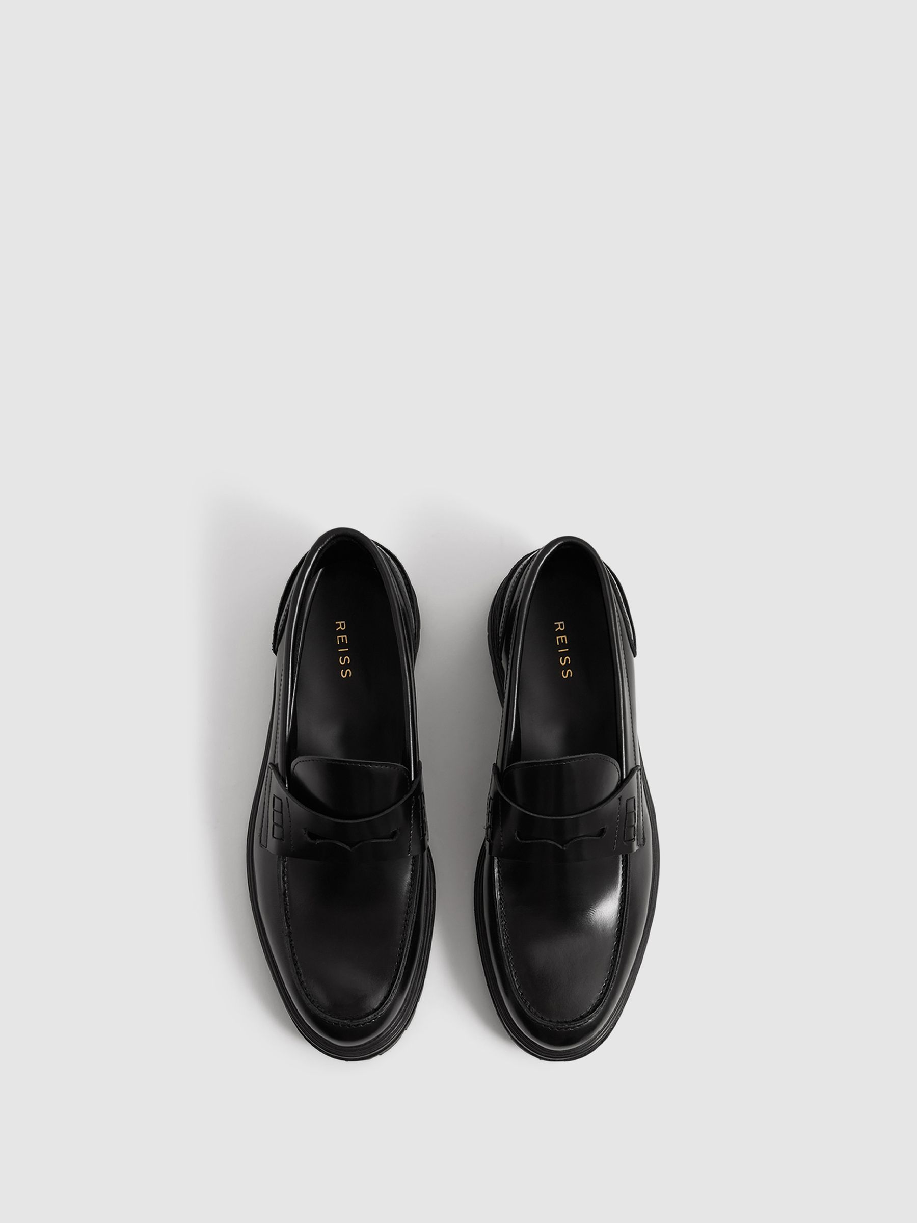 Casual Leather Loafers in Black - Image 4 of 8