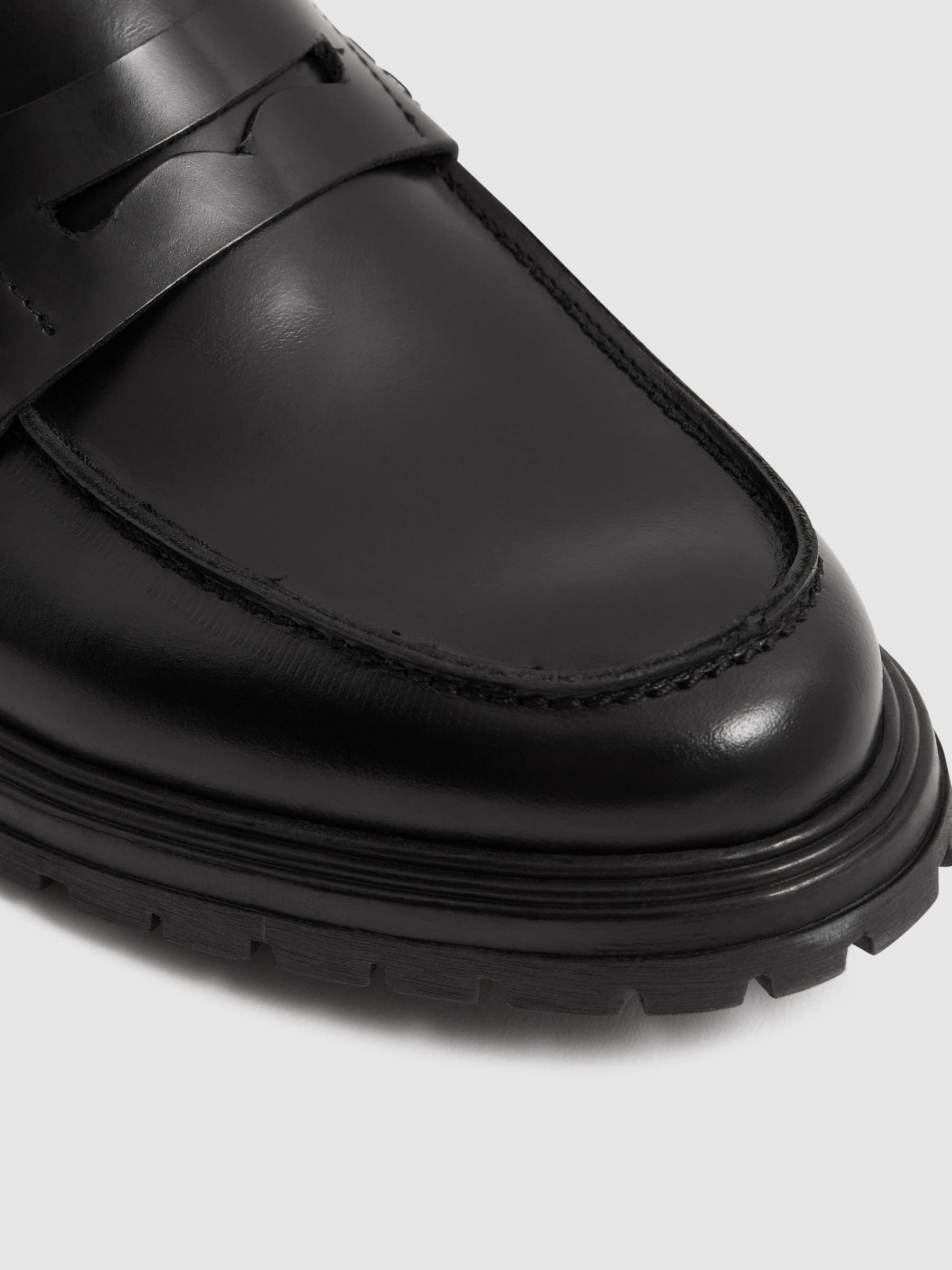 Casual Leather Loafers in Black - Image 5 of 8