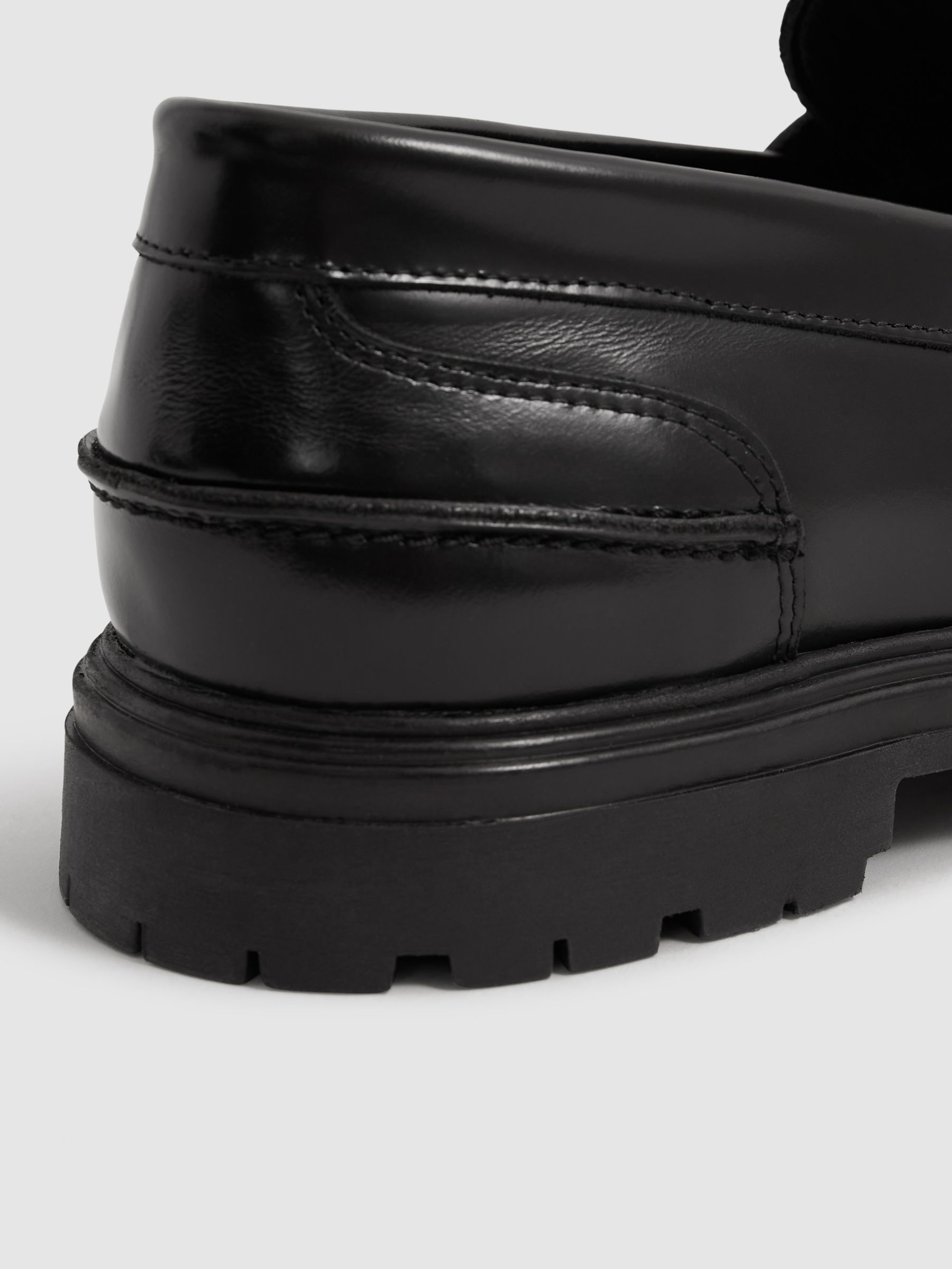 Casual Leather Loafers in Black - Image 7 of 8