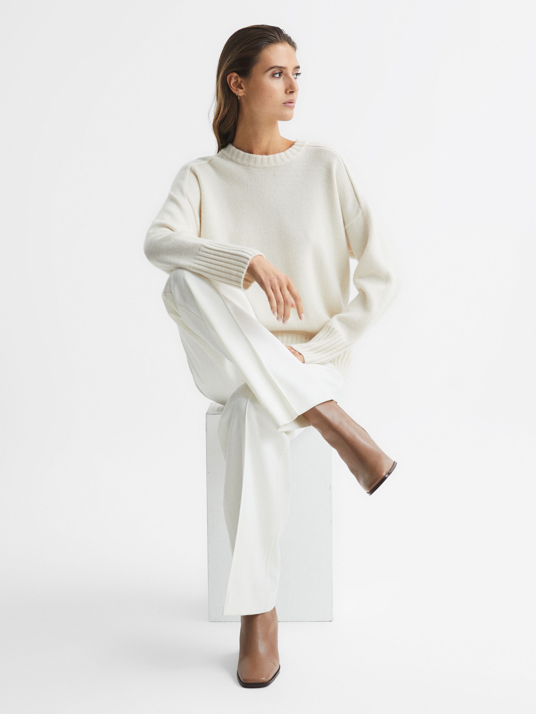 Square Toe Block High heel Boot in Camel - Image 2 of 6