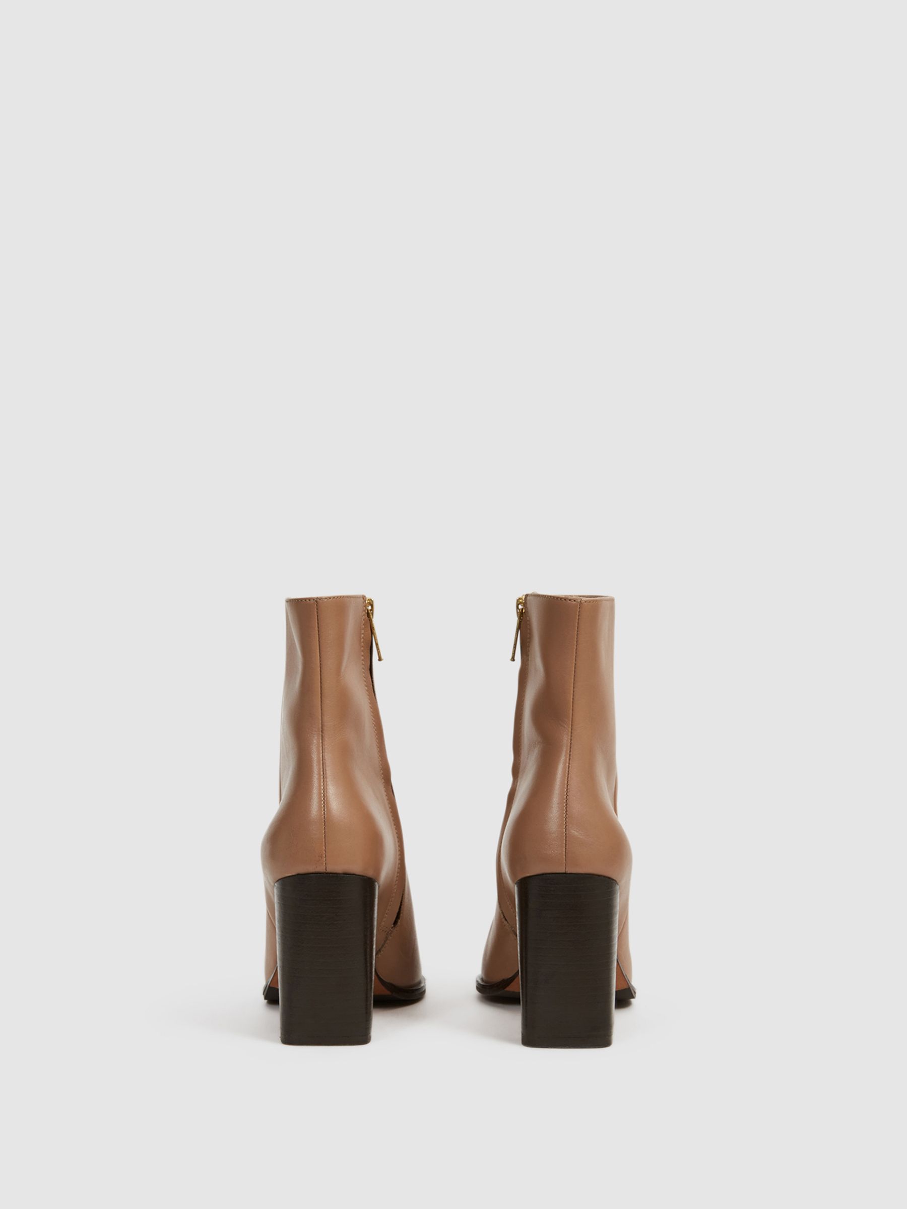 Square Toe Block High heel Boot in Camel - Image 6 of 6