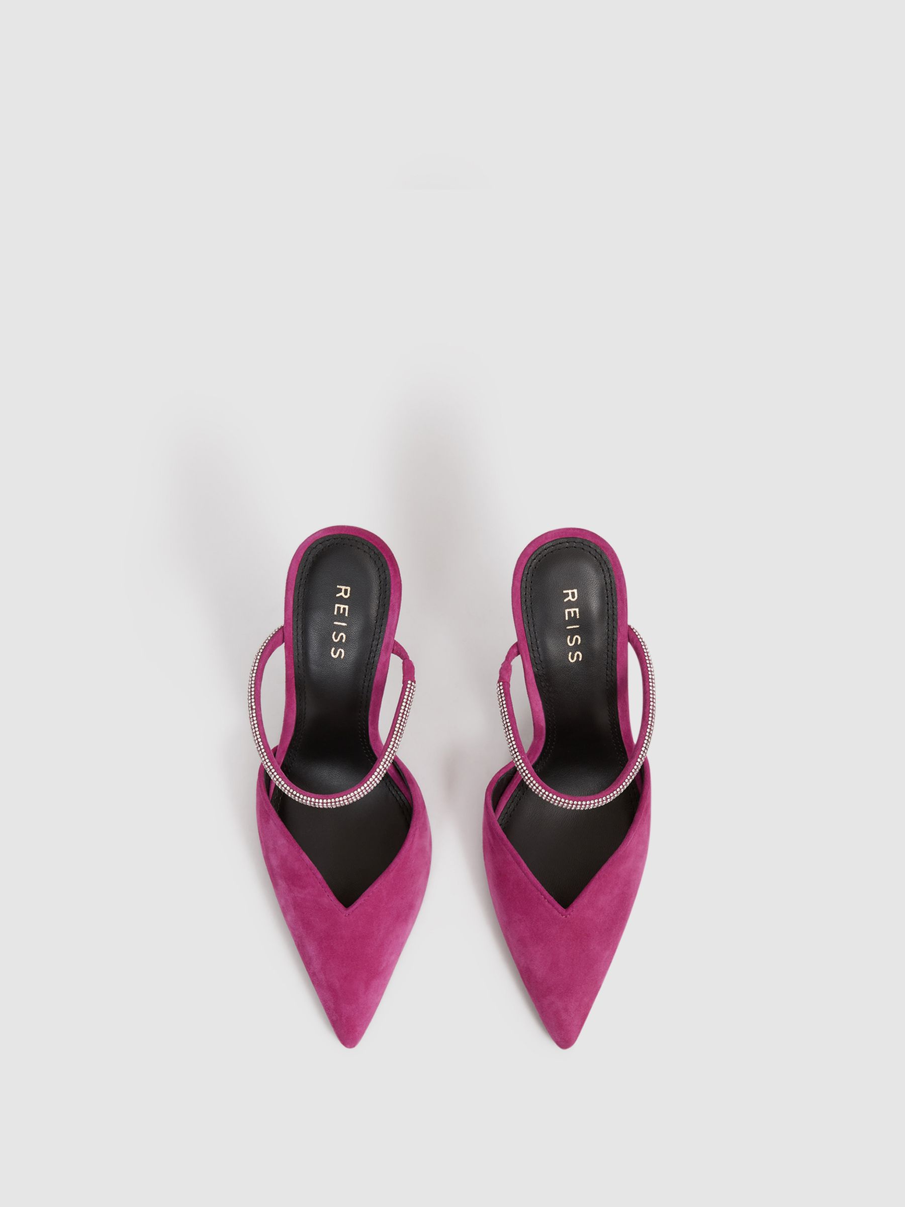 Embellished Crystal Court Shoes in Bright Pink - Image 5 of 6