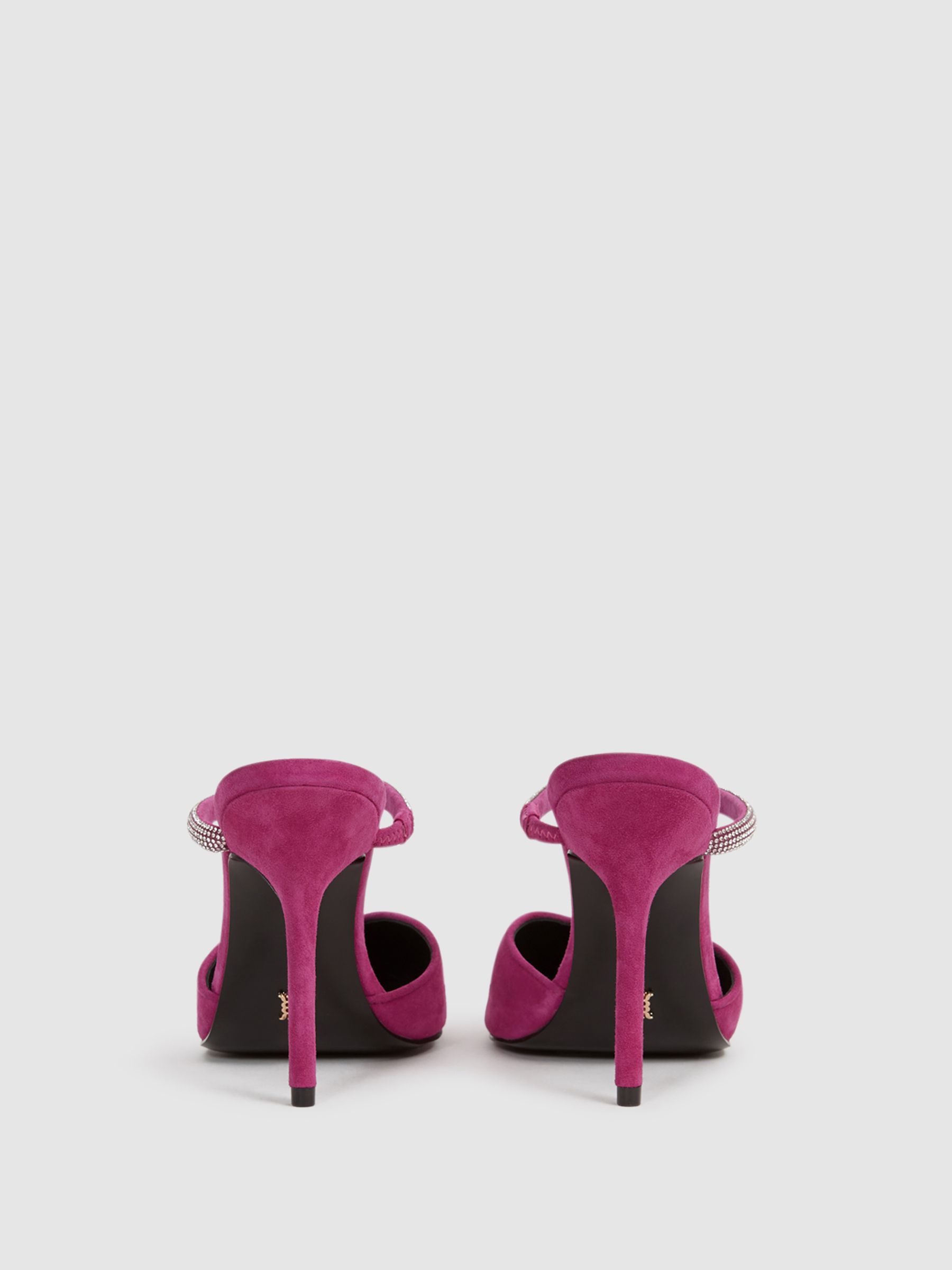 Embellished Crystal Court Shoes in Bright Pink - Image 6 of 6