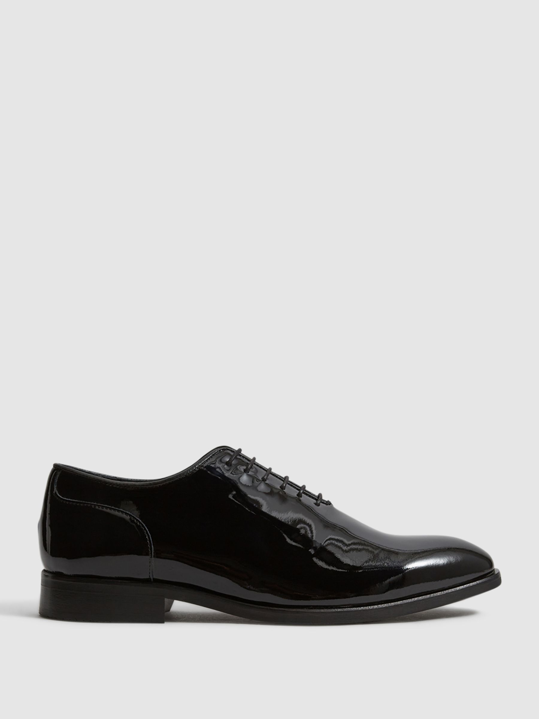 Patent Leather Whole Cut Shoes in Black - Image 1 of 5