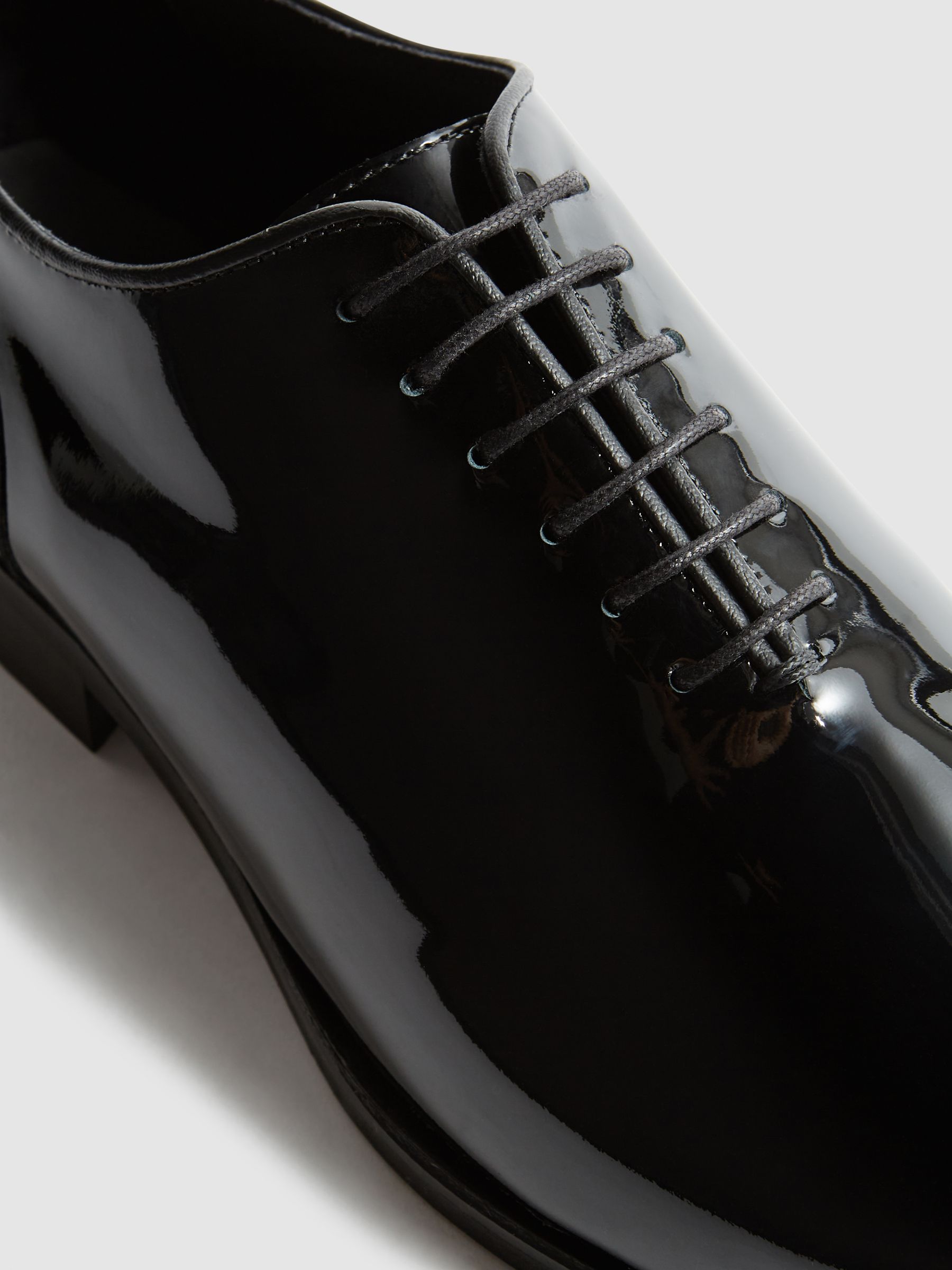 Patent Leather Whole Cut Shoes in Black - Image 4 of 5