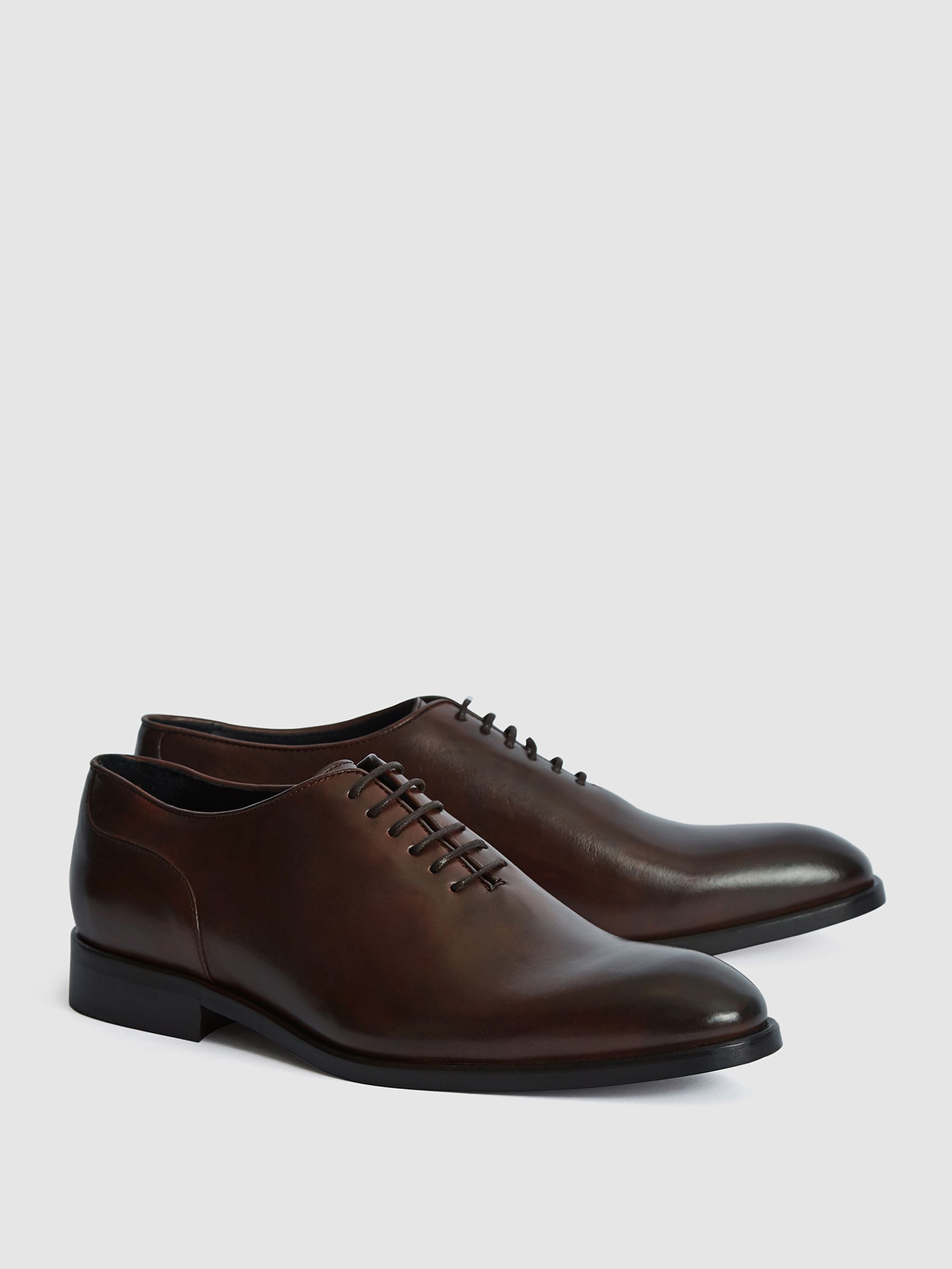 Leather Whole Cut Shoes in Dark Brown - Image 4 of 7