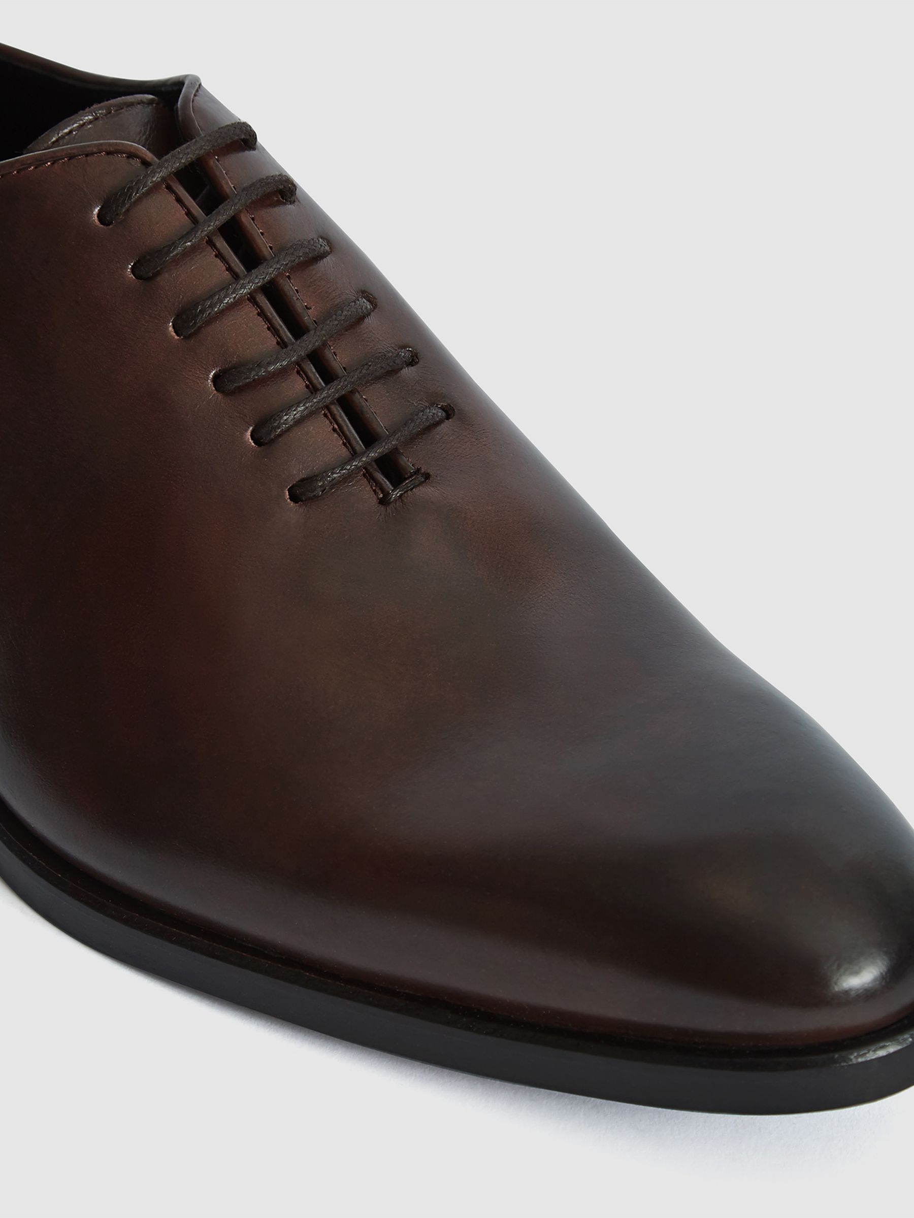 Leather Whole Cut Shoes in Dark Brown - Image 6 of 7