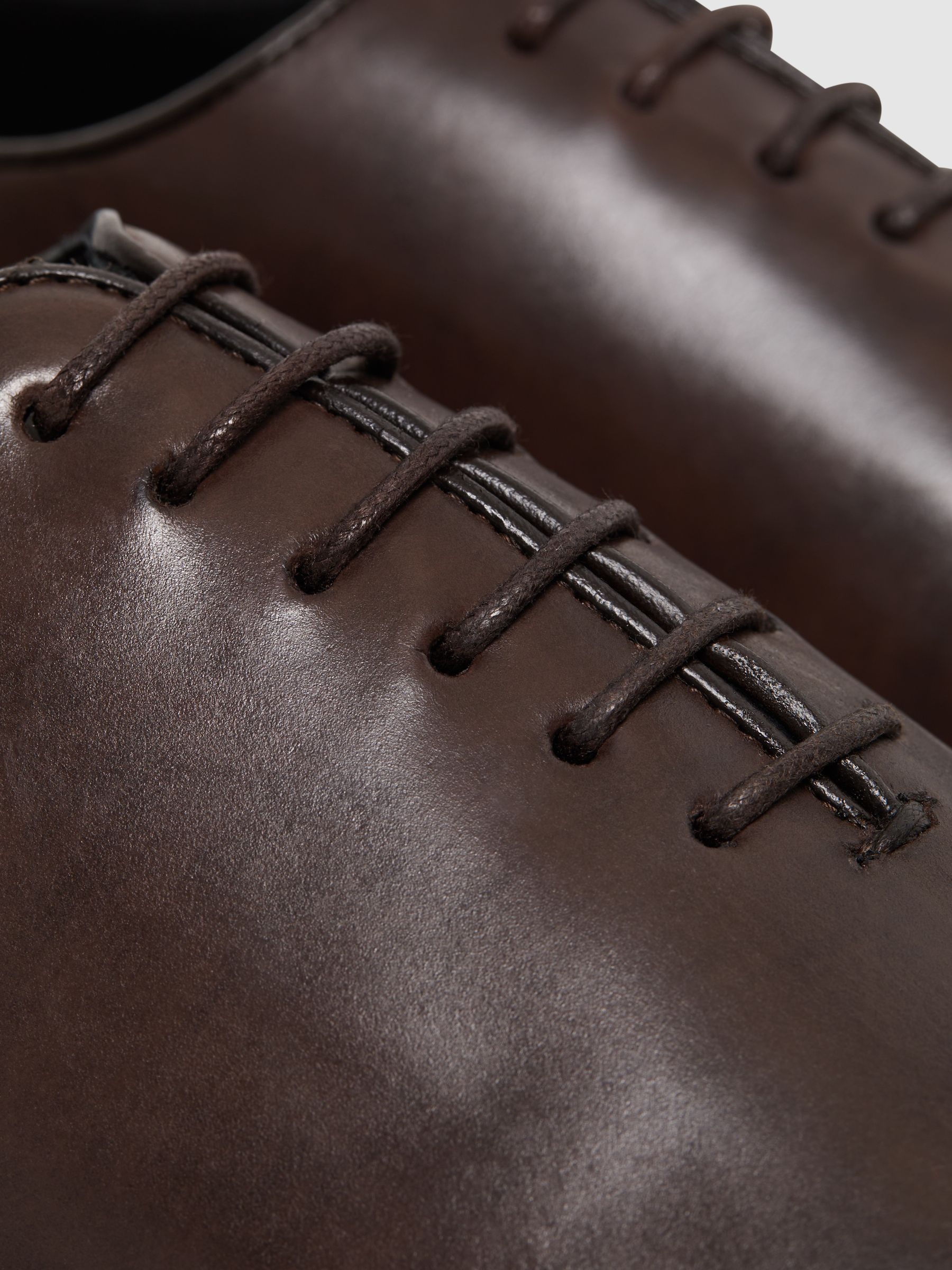 Leather Whole Cut Shoes in Dark Brown - Image 7 of 7