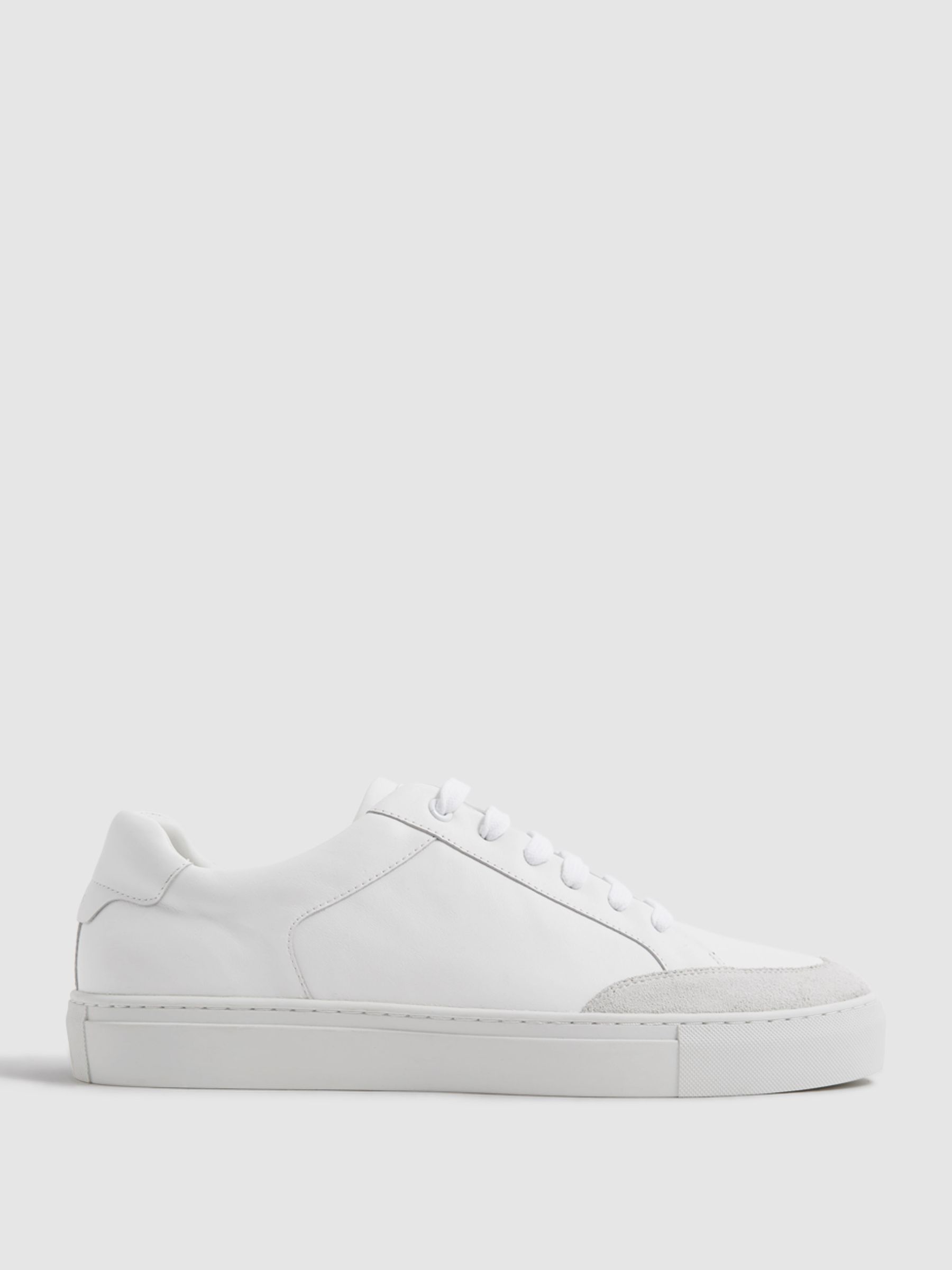 Leather Trainers in White - Image 3 of 5
