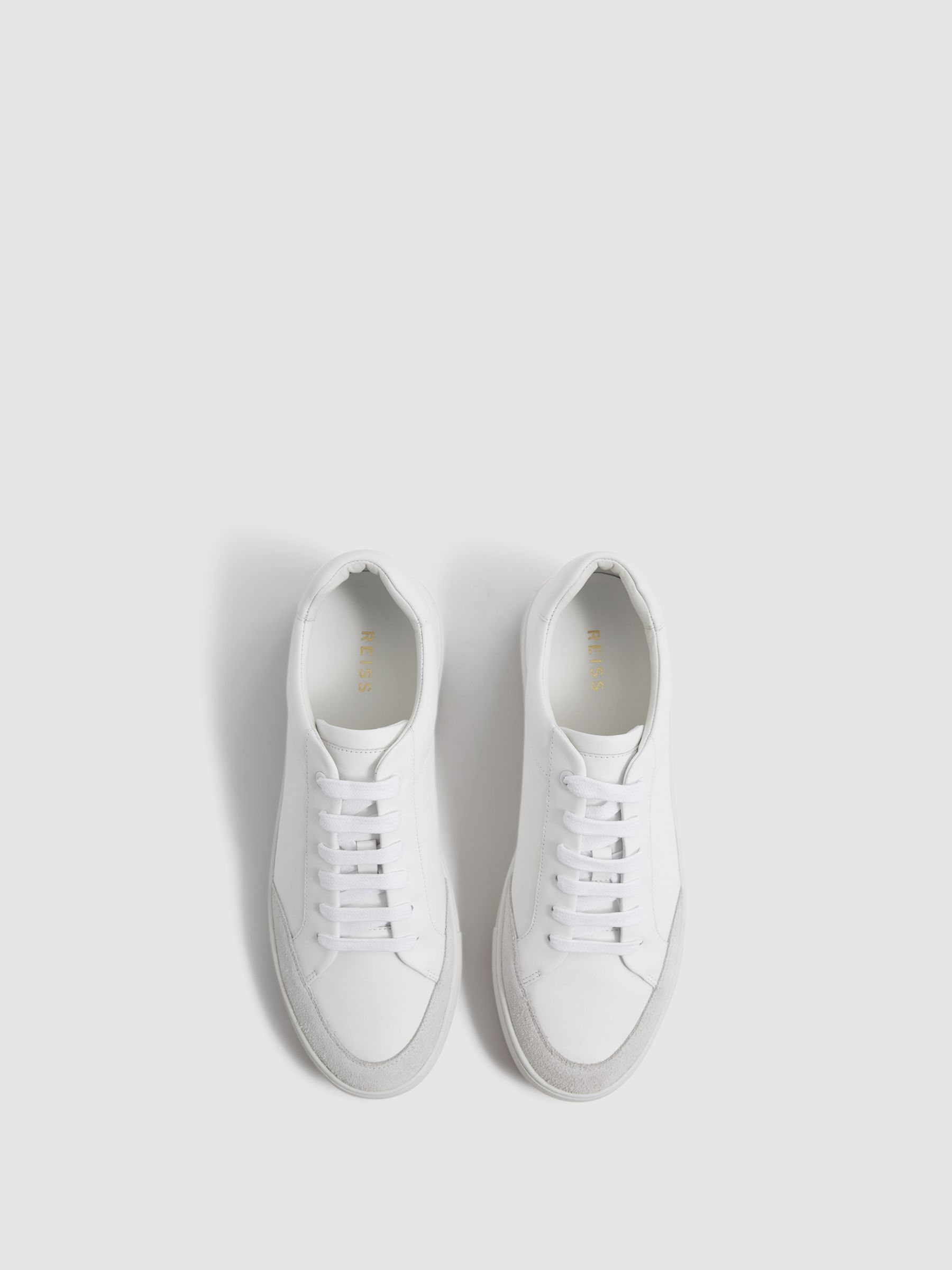 Leather Trainers in White - Image 4 of 5