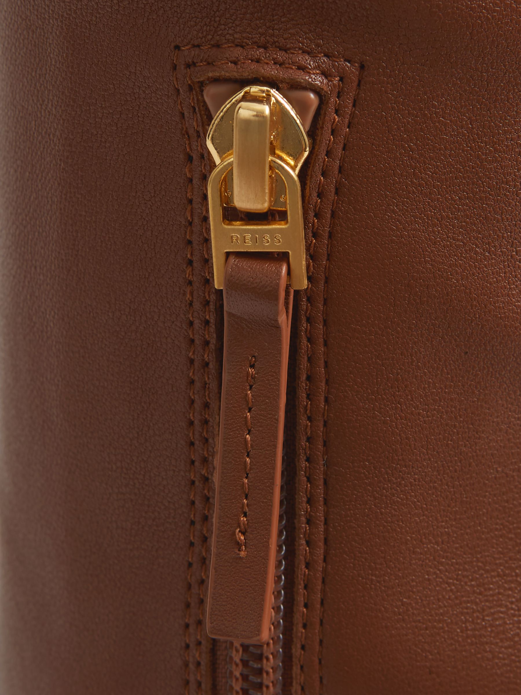 Over The Knee Leather Boots in Tan - Image 4 of 5