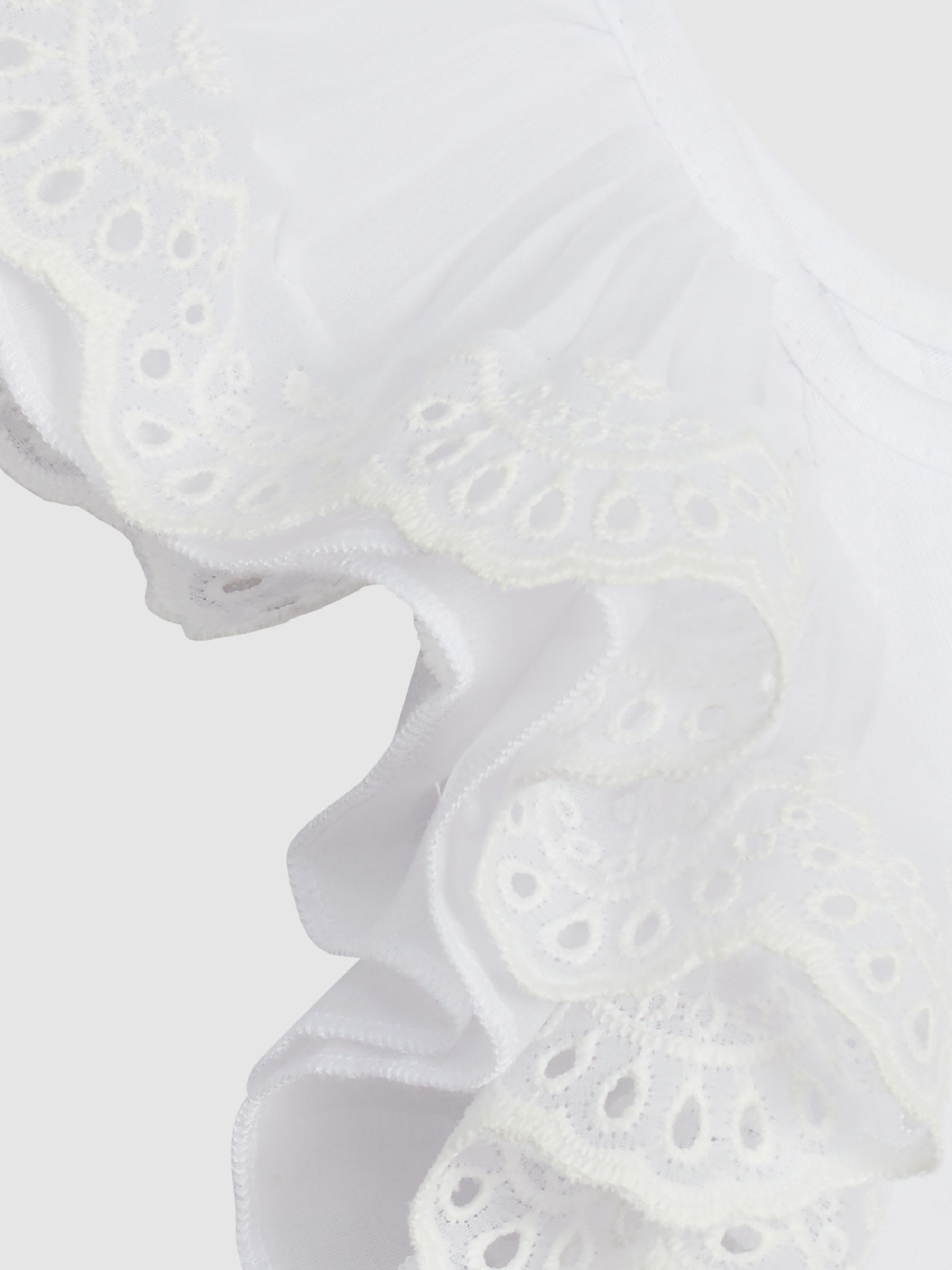 Lace Shoulder Jersey Mini Dress in White - Image 6 of 6