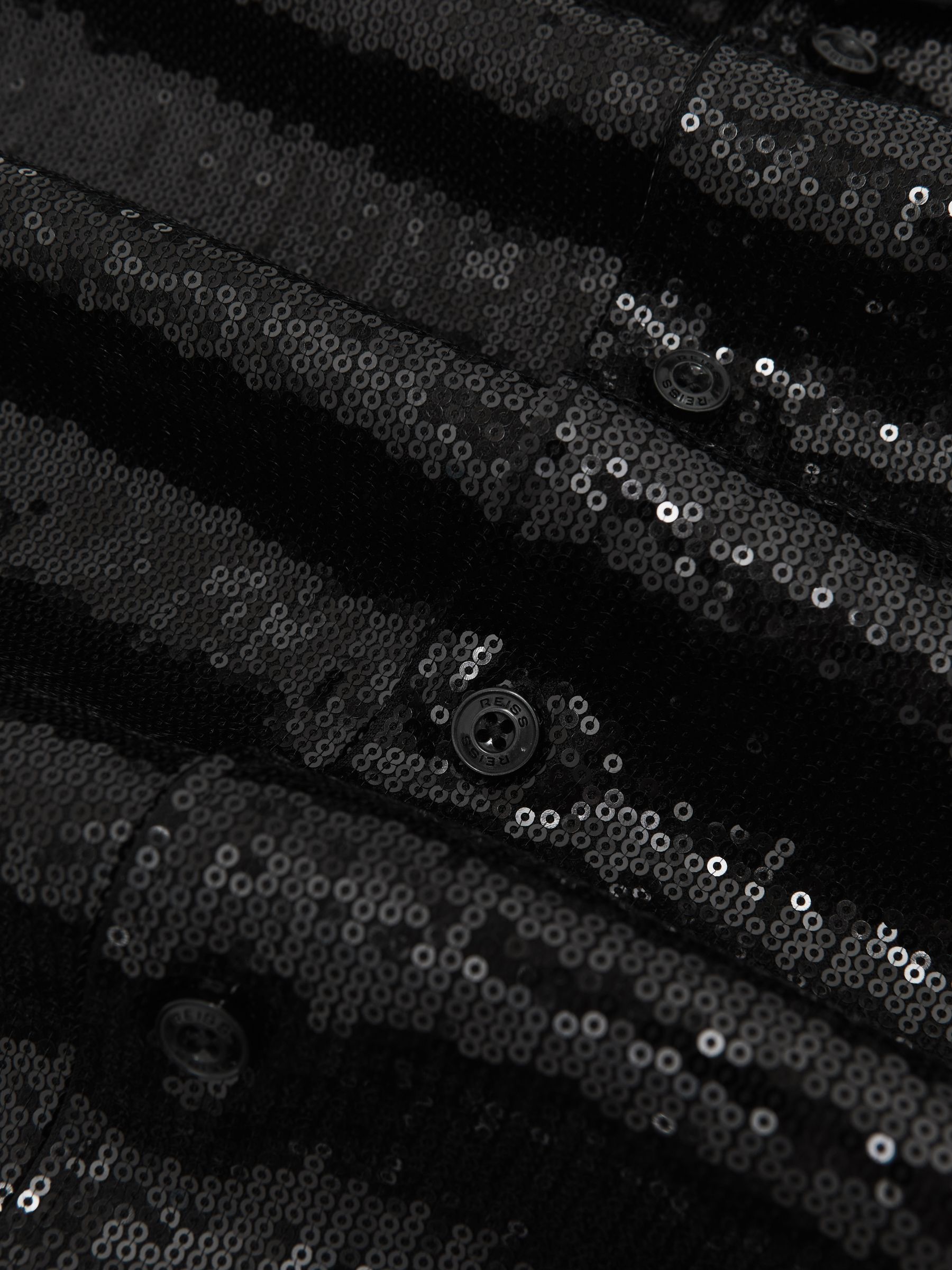 Sequin Cuban-Collar Shirt in Black - Image 8 of 8