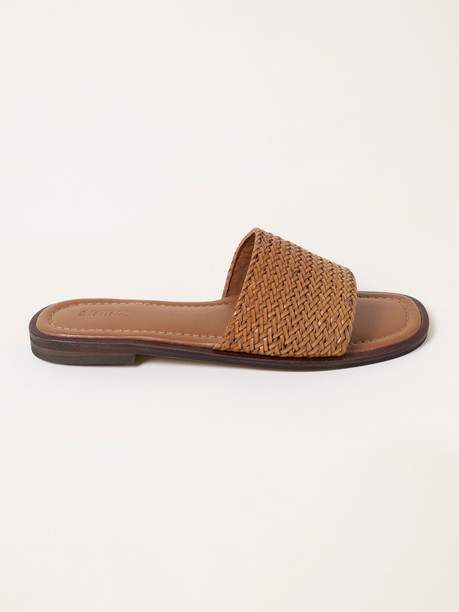Natural Paisley Leather Weave Slider Sandal - Image 1 of 3
