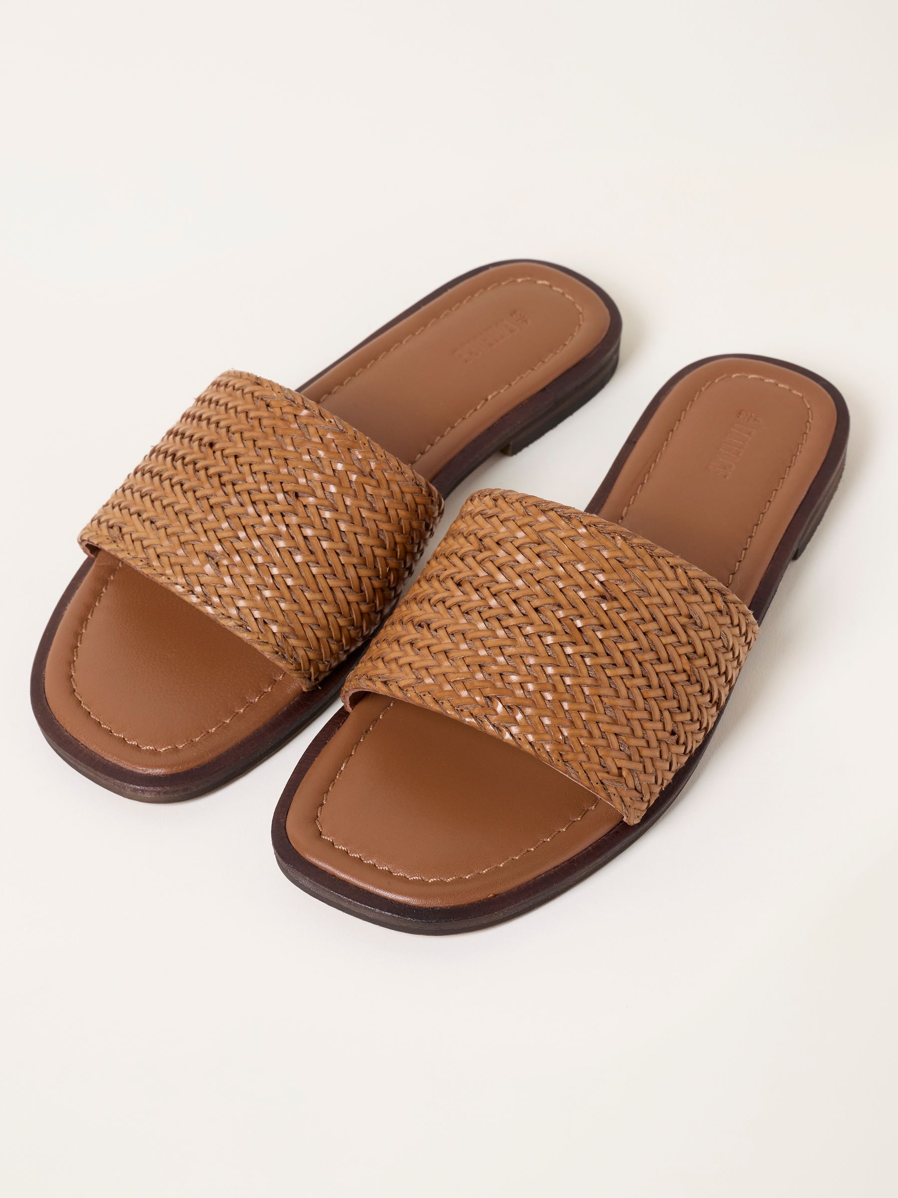 Natural Paisley Leather Weave Slider Sandal - Image 3 of 3