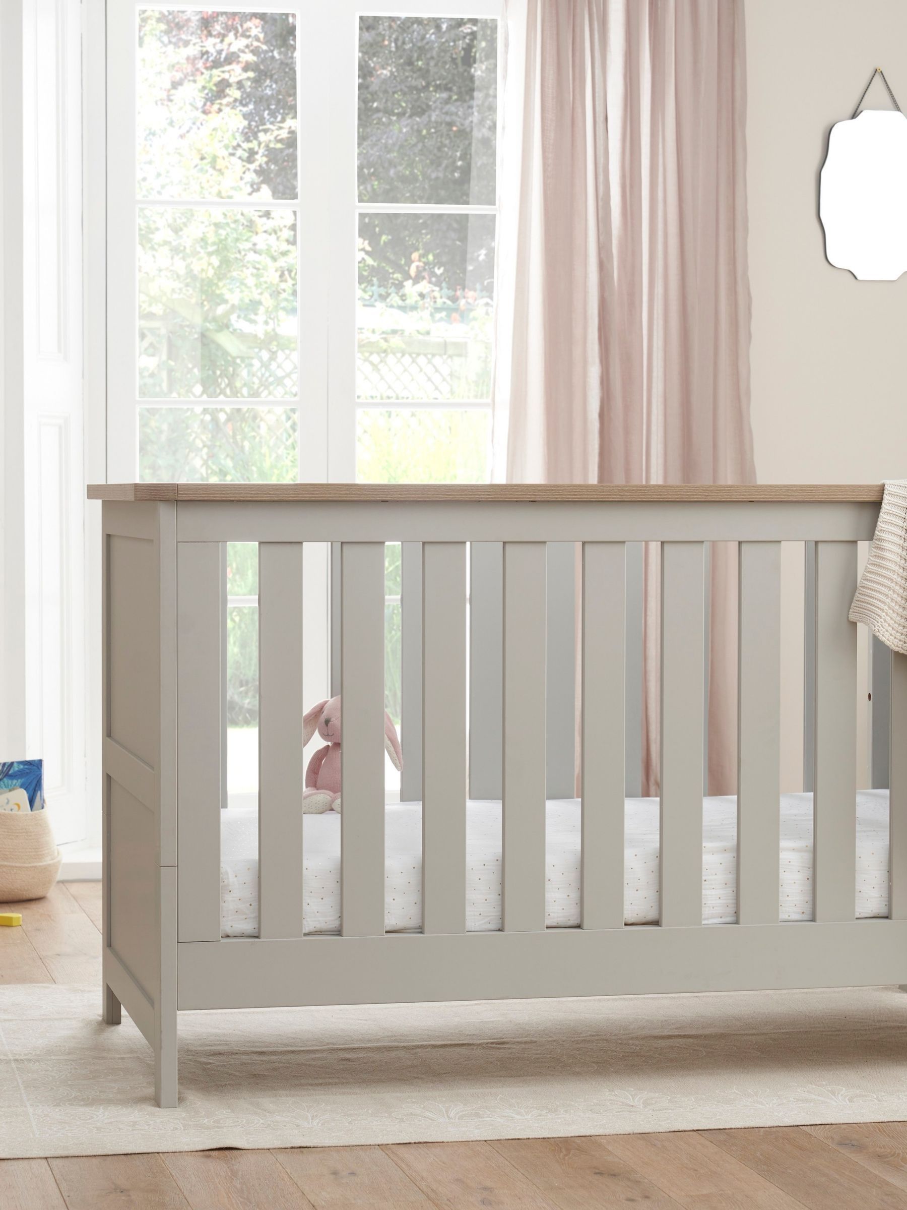 Tutti Bambini Dove Grey Oak Verona Cot Bed - Image 1 of 6
