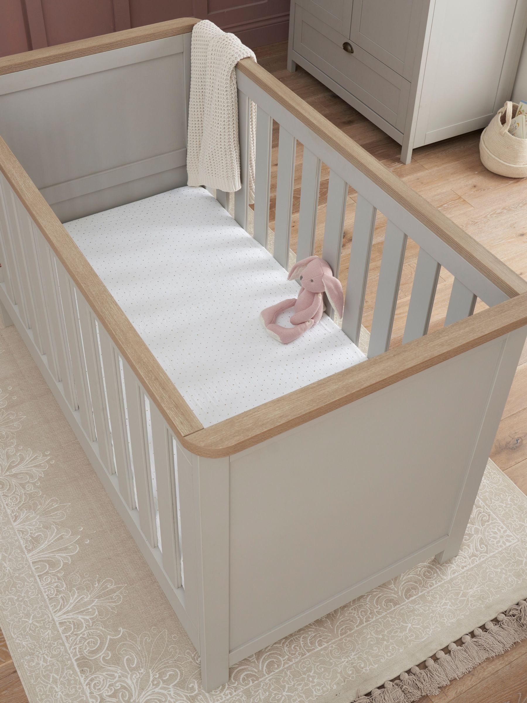 Tutti Bambini Dove Grey Oak Verona Cot Bed - Image 3 of 6