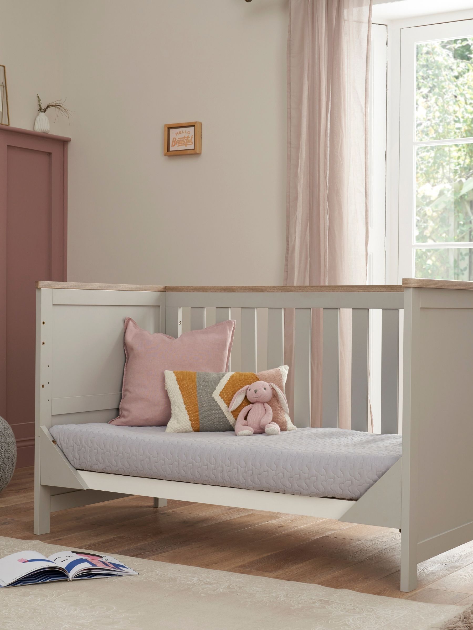 Tutti Bambini Dove Grey Oak Verona Cot Bed - Image 5 of 6