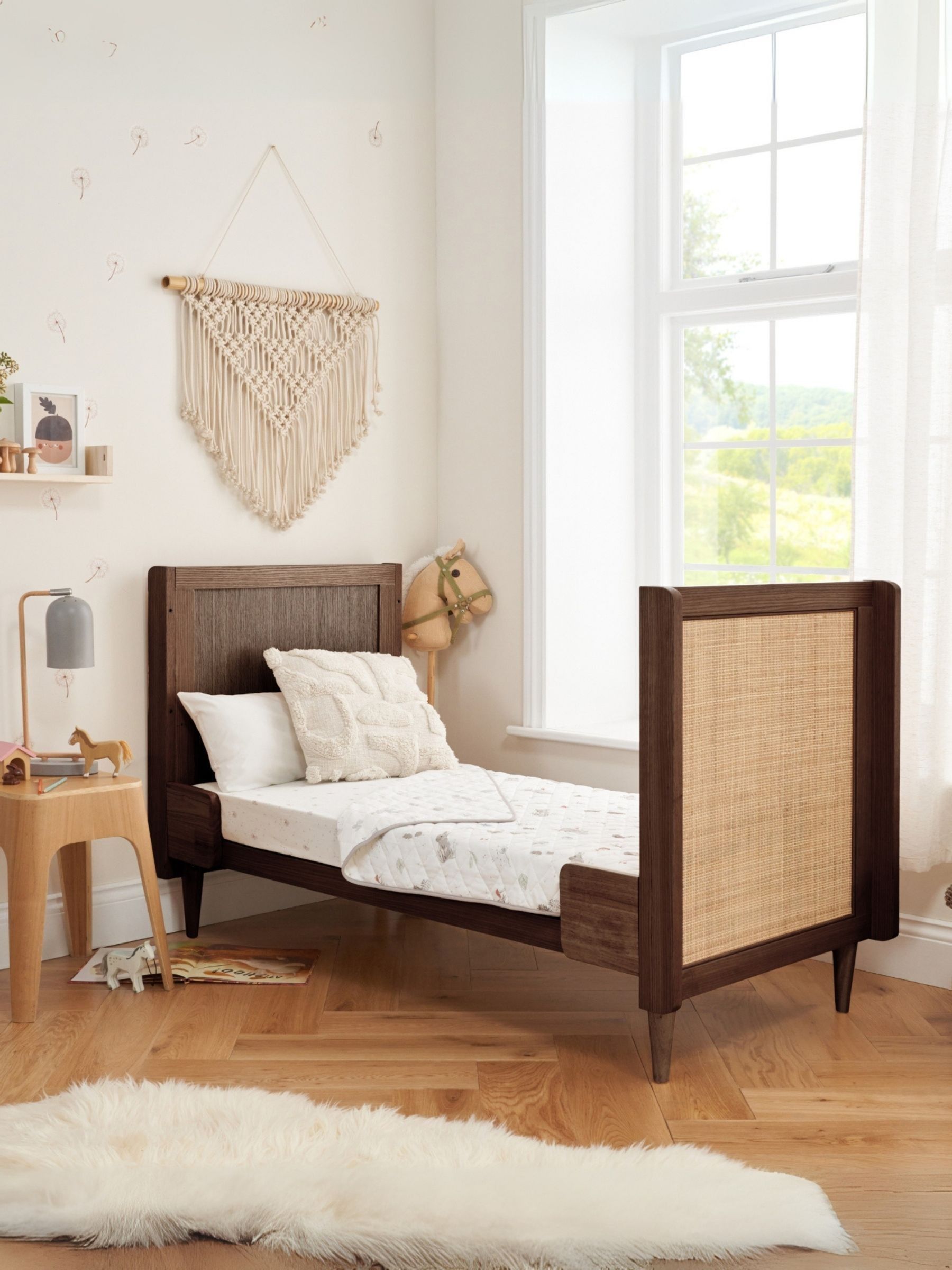 Warm Walnut Japandi Cot Bed - Image 4 of 7